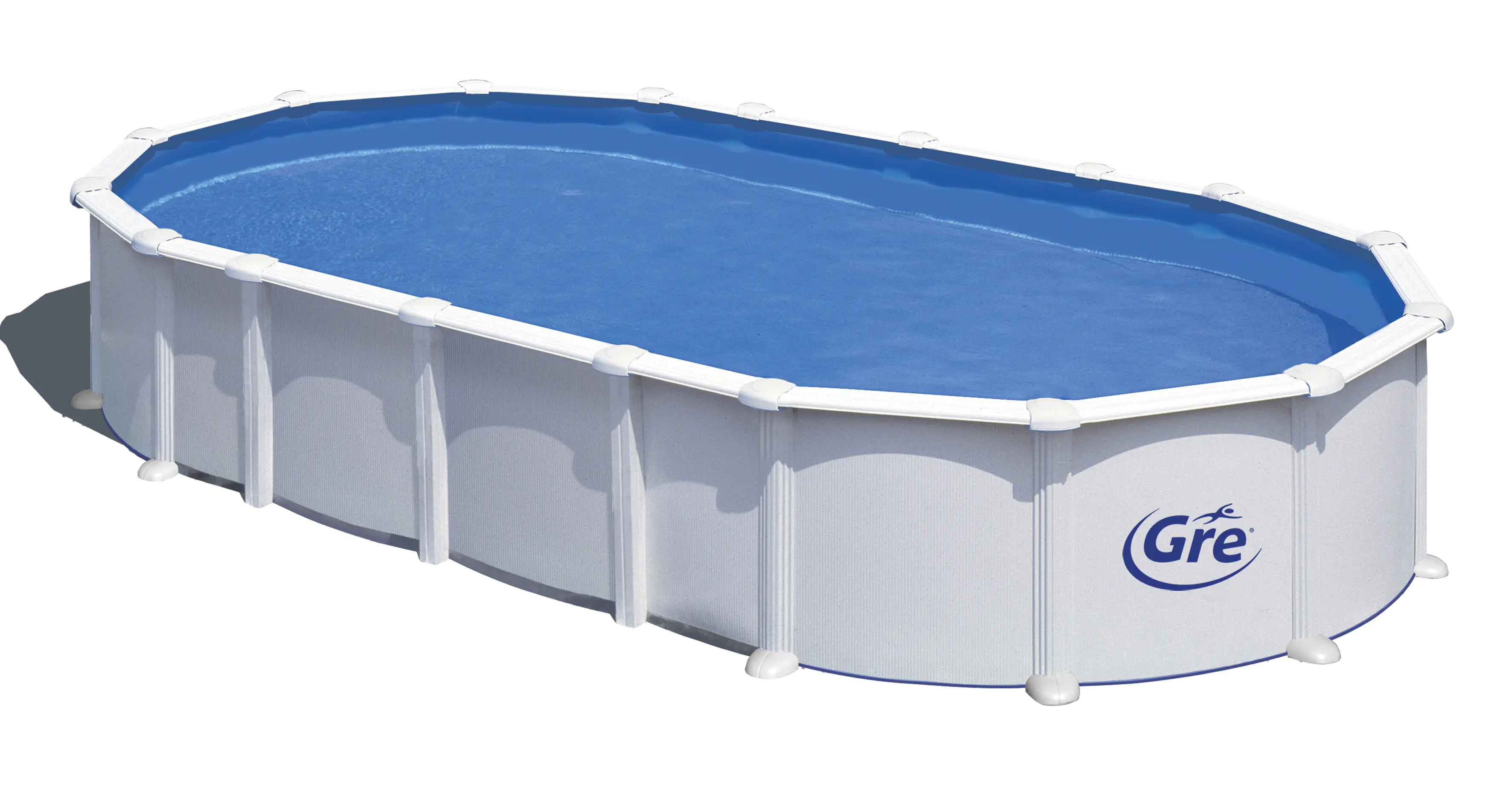 Gre Stahlwandpool Haiti oval 730 x 375 x 132 cm, weiß