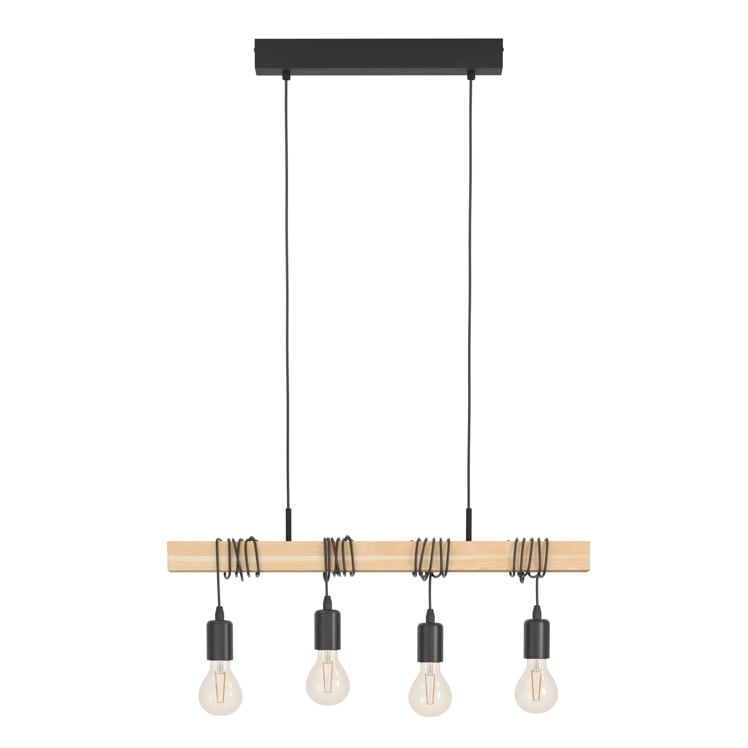 Eglo Pendelleuchte Townshend schwarz-braun 70 x 10,5 cm E27, max. 60 W
