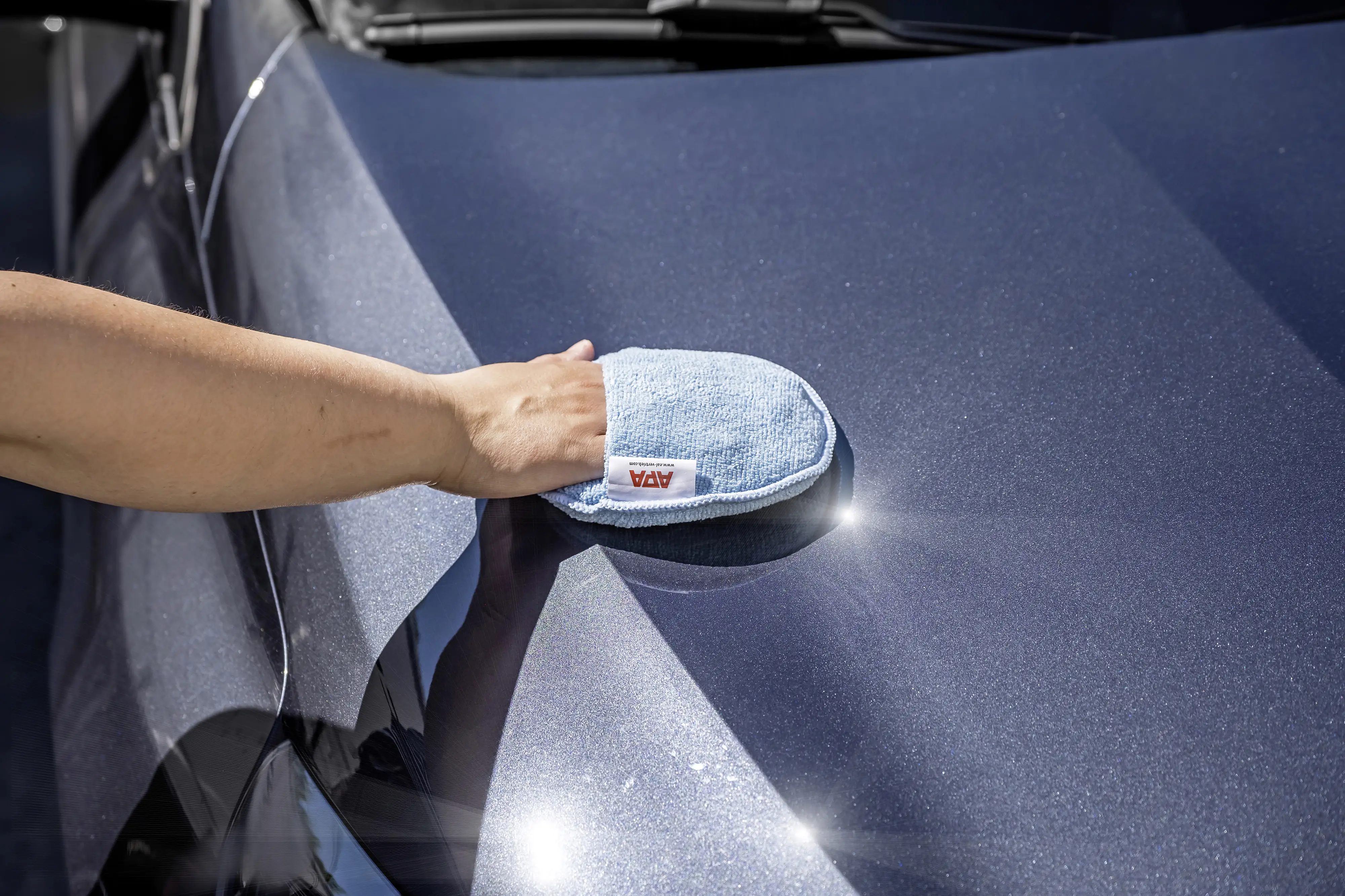 APA Polierhandschuh blau rund Ø 15cm