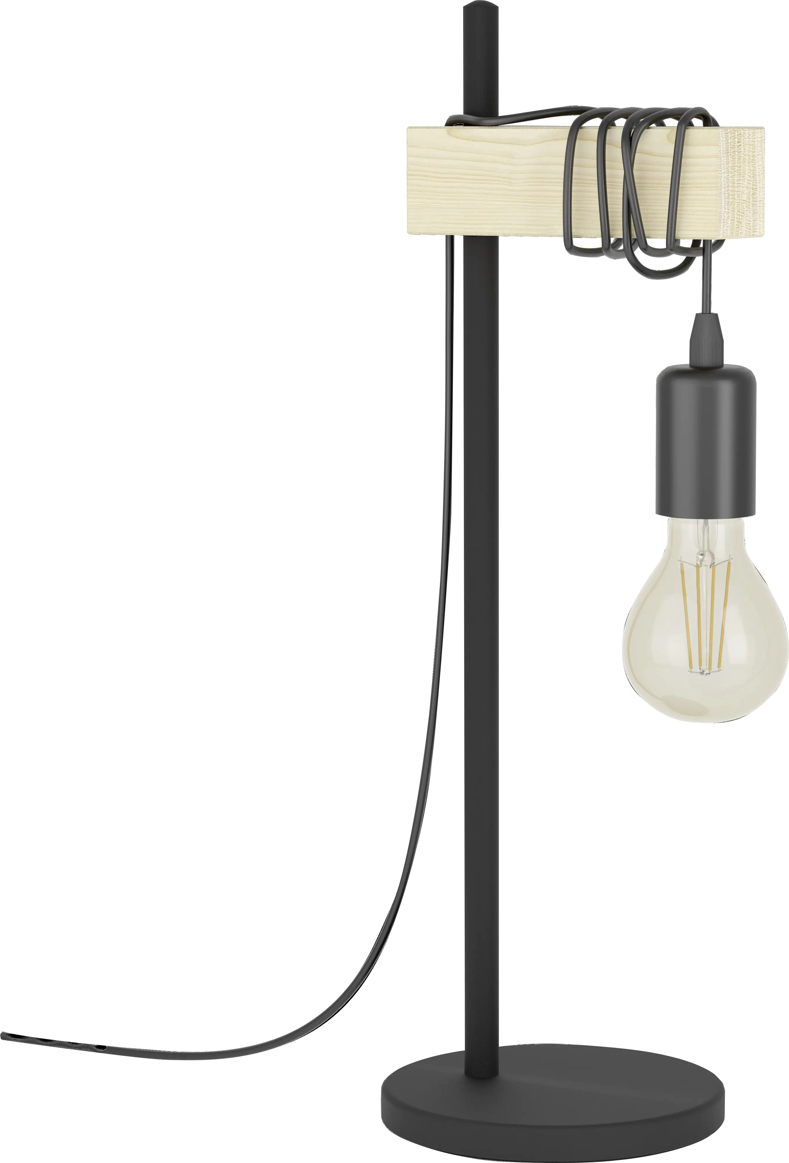 Eglo Tischlampe Townshend 50 x 17,5 cm schwarz/natur