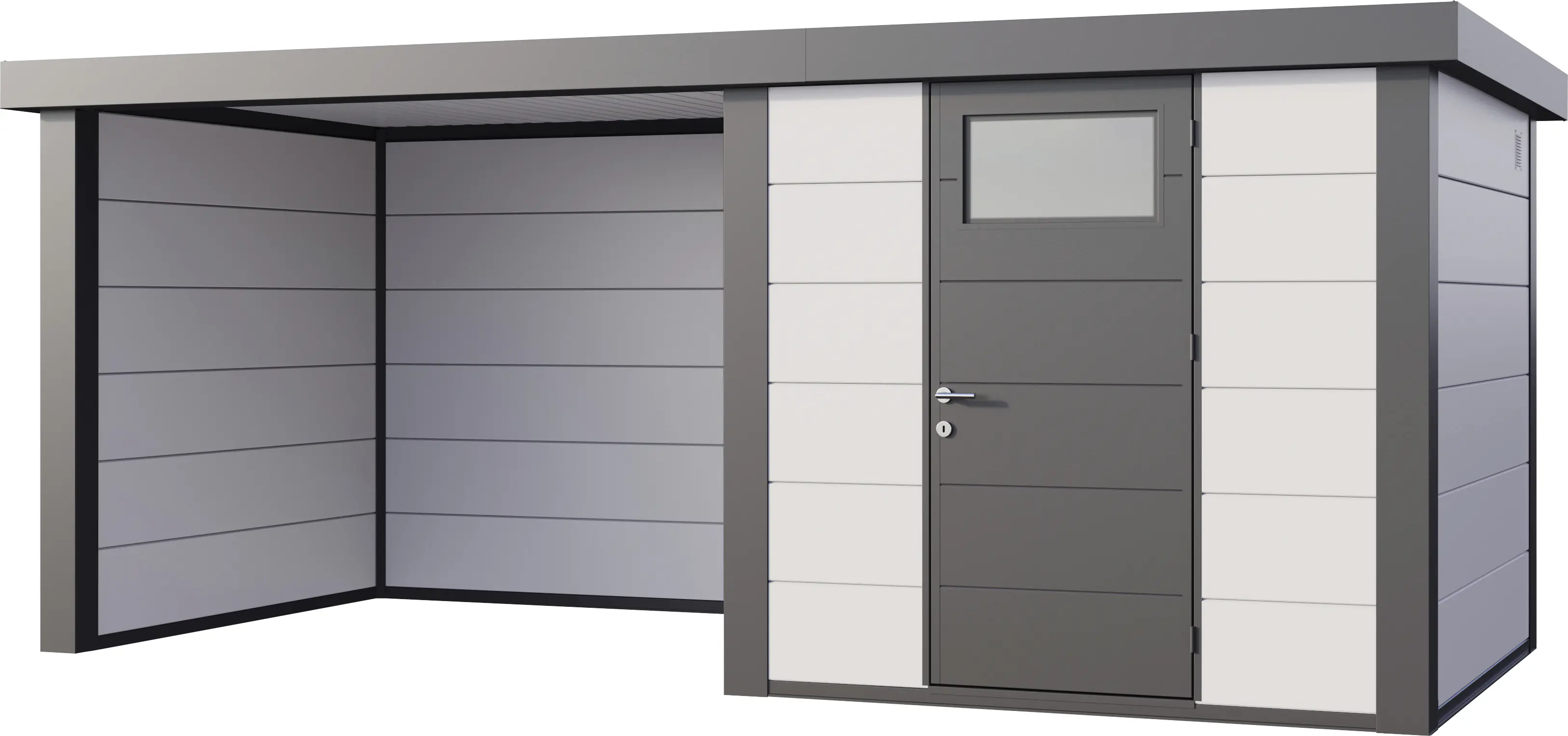 Telluria Gerätehaus Classico Lounge S 2424 links weiß 522 x 238 cm