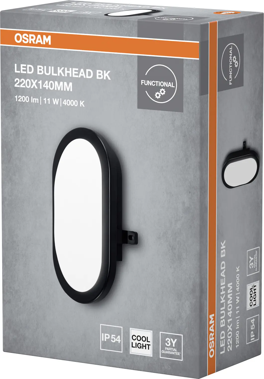 Osram LED Wandleuchte Bulkhead 11W 4000K schwarz