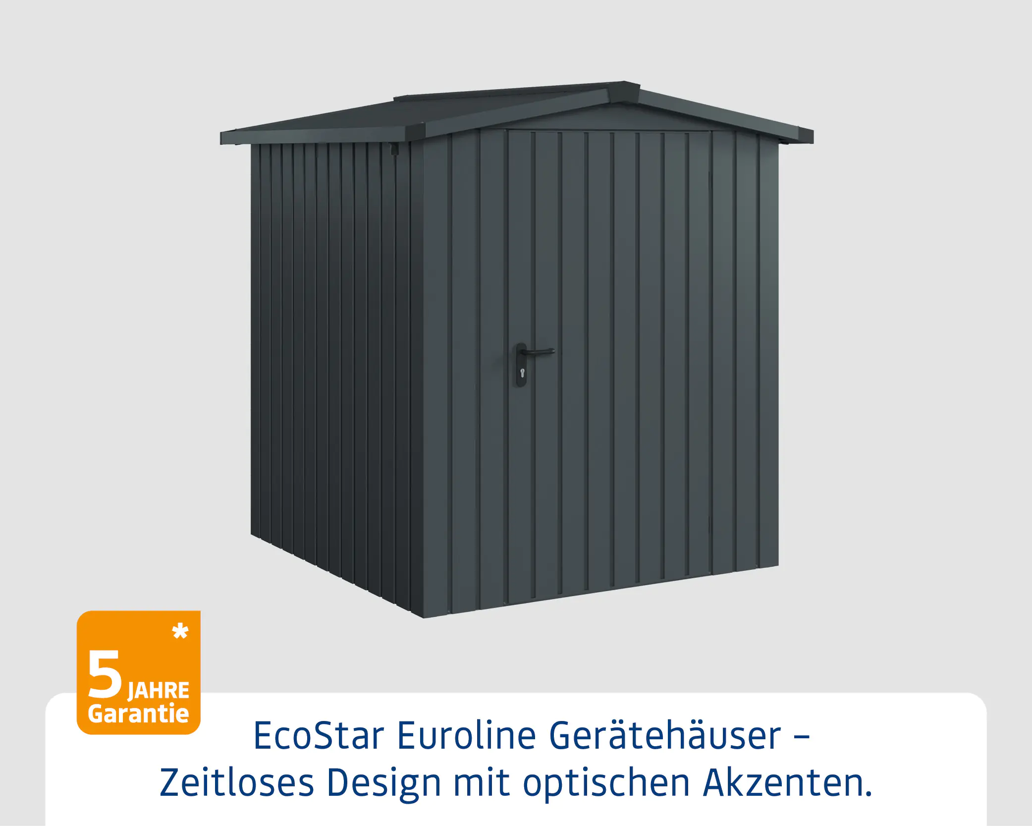 EcoStar Metallgerätehaus Euroline ESD2 anthrazit 166 x 166 cm 1-flg.