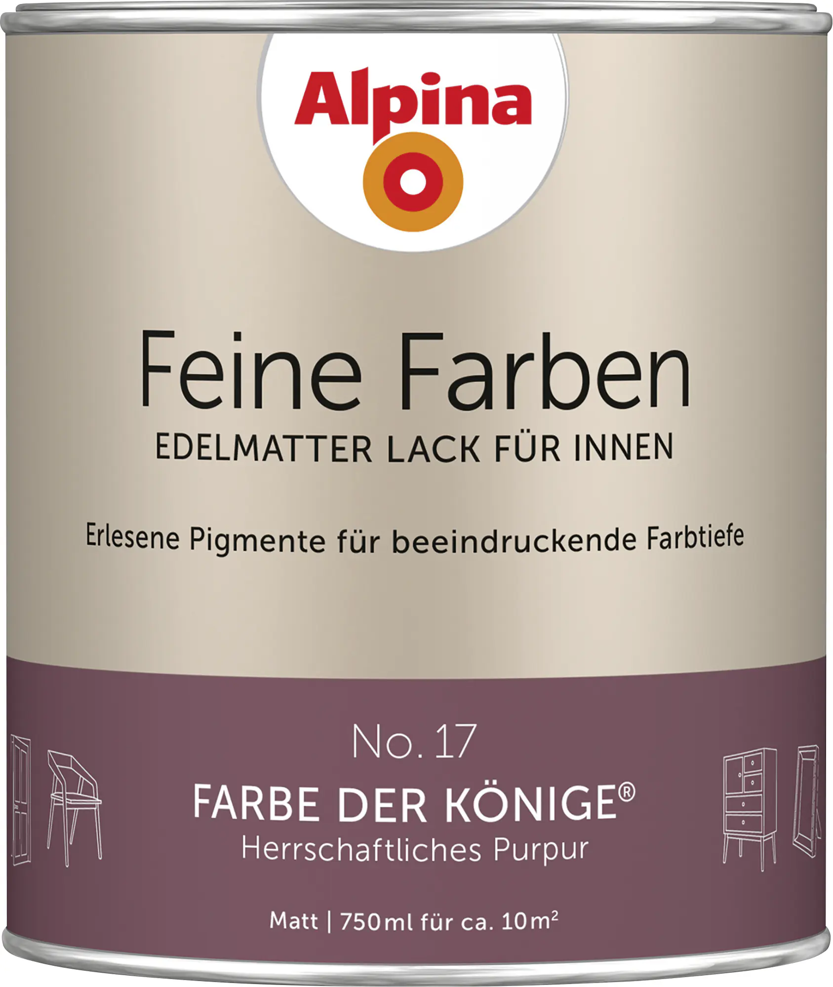 Alpina Feine Farben Lack No. 17 Farbe der Könige - purpur 750 ml