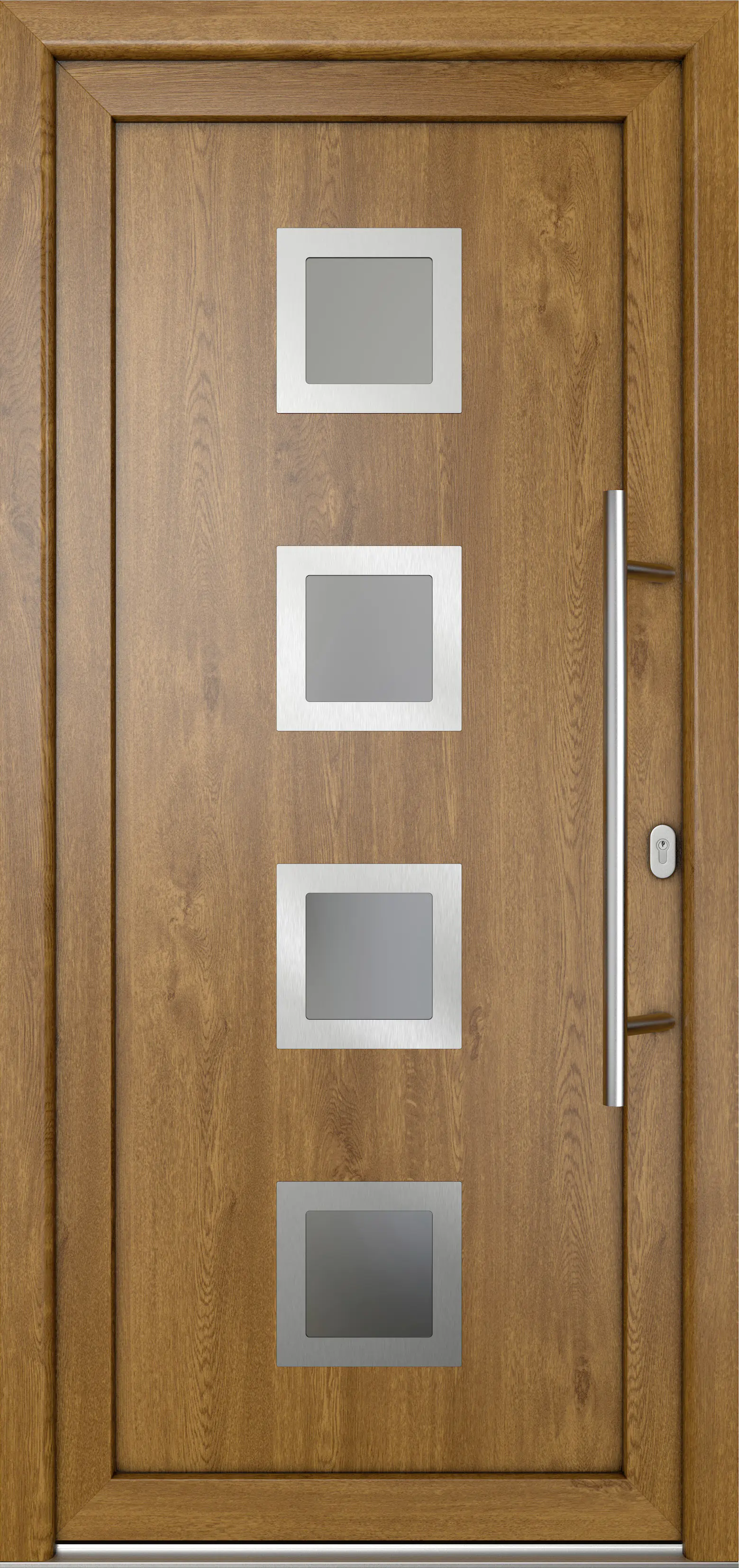 Meeth Haustür Signum Pro PVC Modell 84 98 x 200 cm DIN Rechts weiß/golden oak