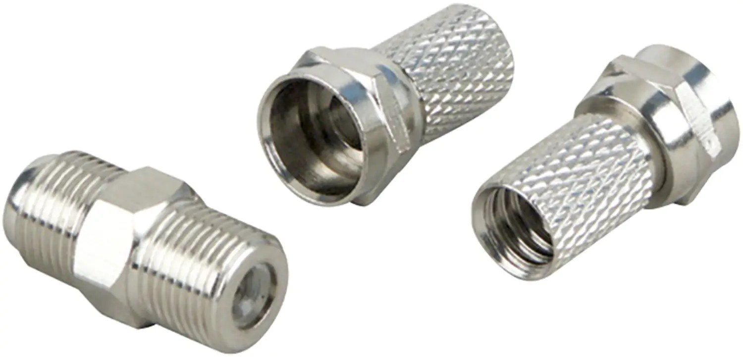 Schwaiger Koaxial Kabelverbinder Set KVBS70 531 1x F Verbinder + 2x F Stecker für Kabel mit 7mm Durc