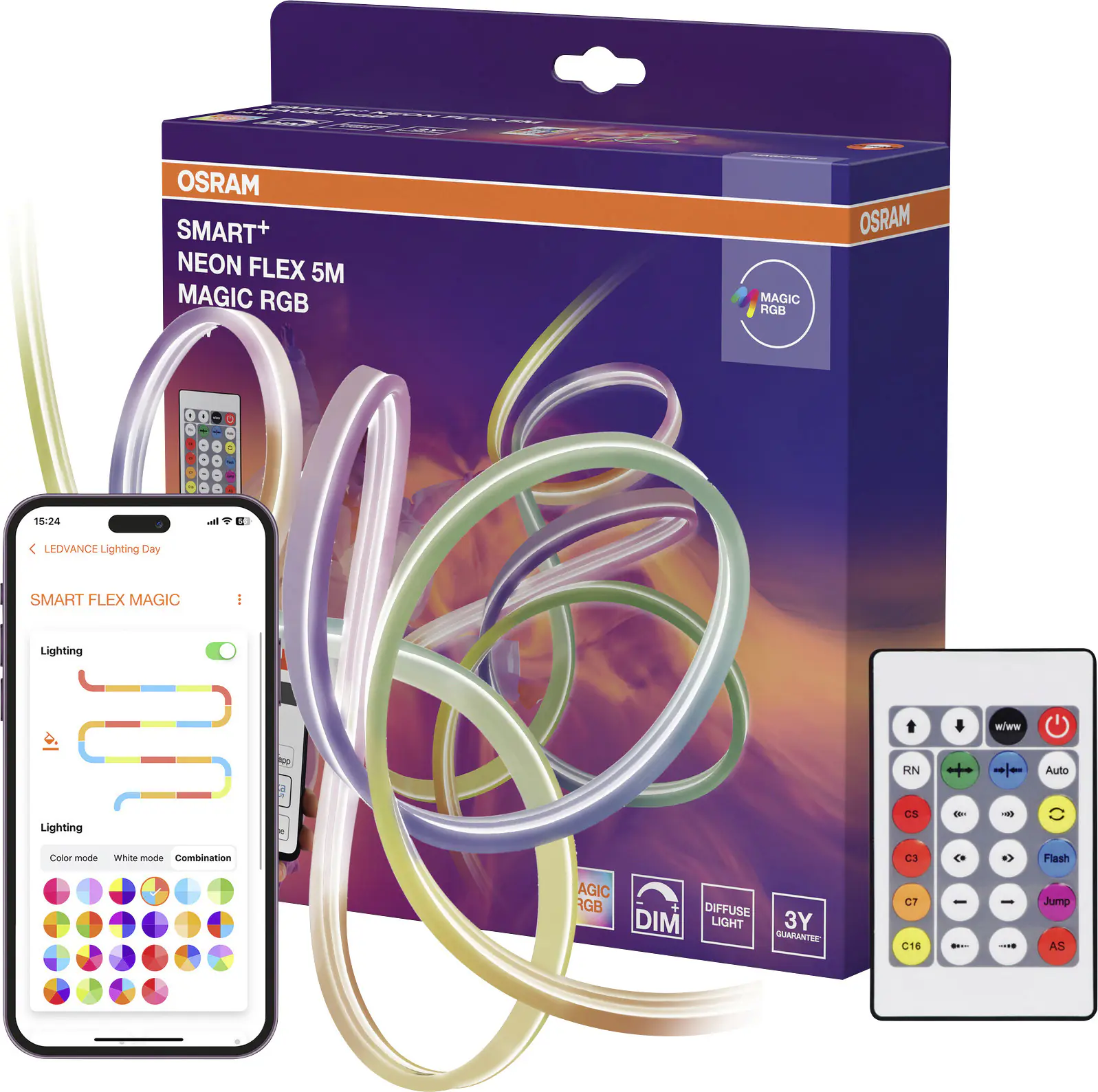 Ledvance LED Außen-Streifen Wifi Neon Flex 5m 24W Magic RGB