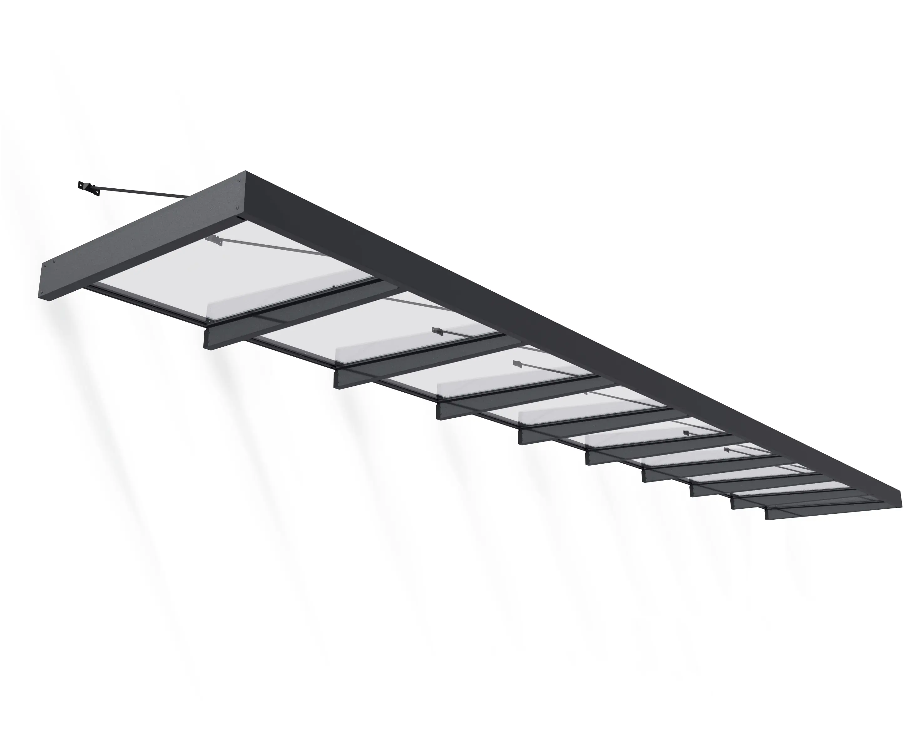Canopia Vordach Sophia XL 9000 Grau Alu 845 x 140 cm