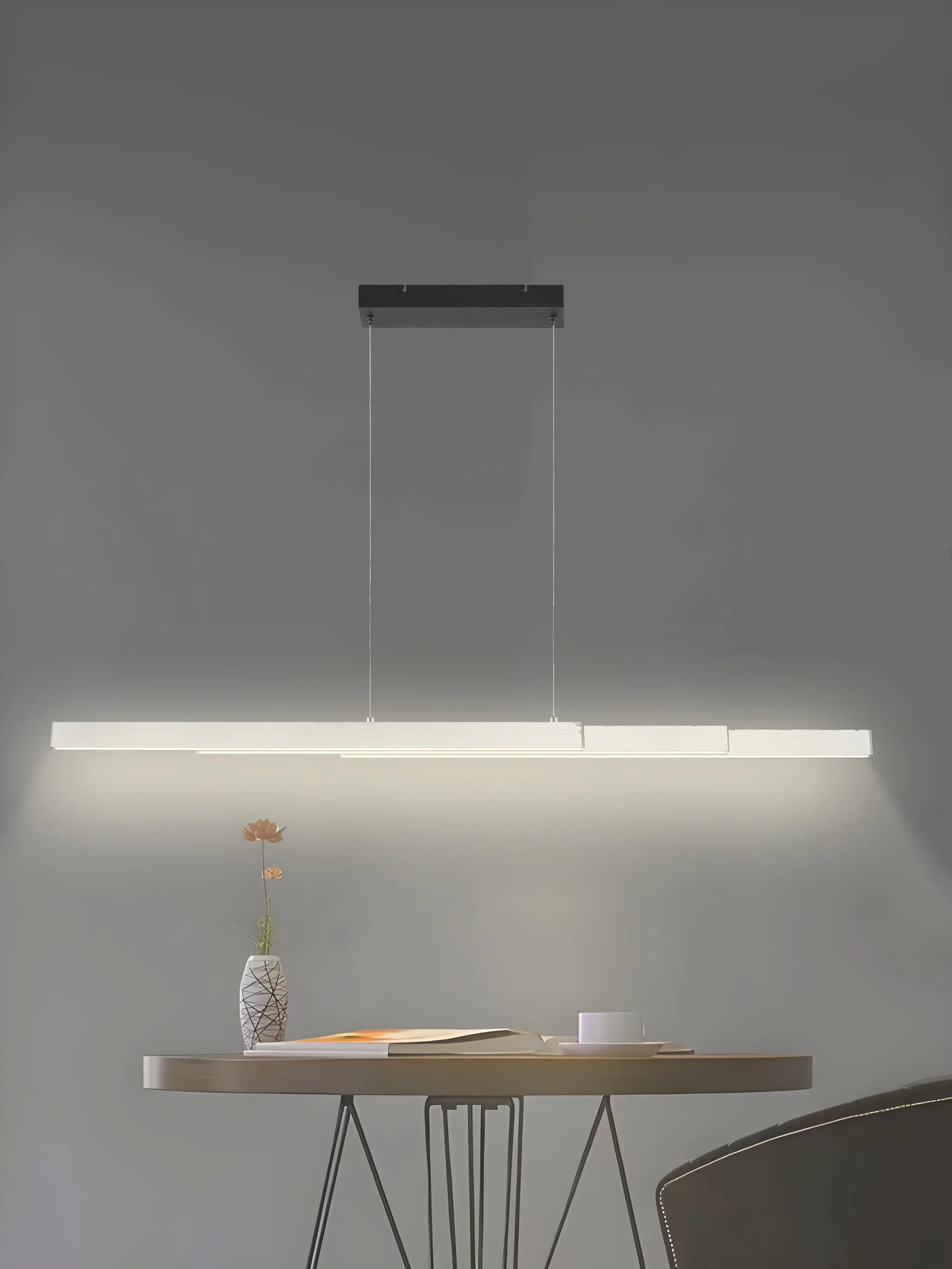 LED Pendelleuchte Madrid ausziehbar silber 126 cm warmweiß-kaltweiß dimmbar