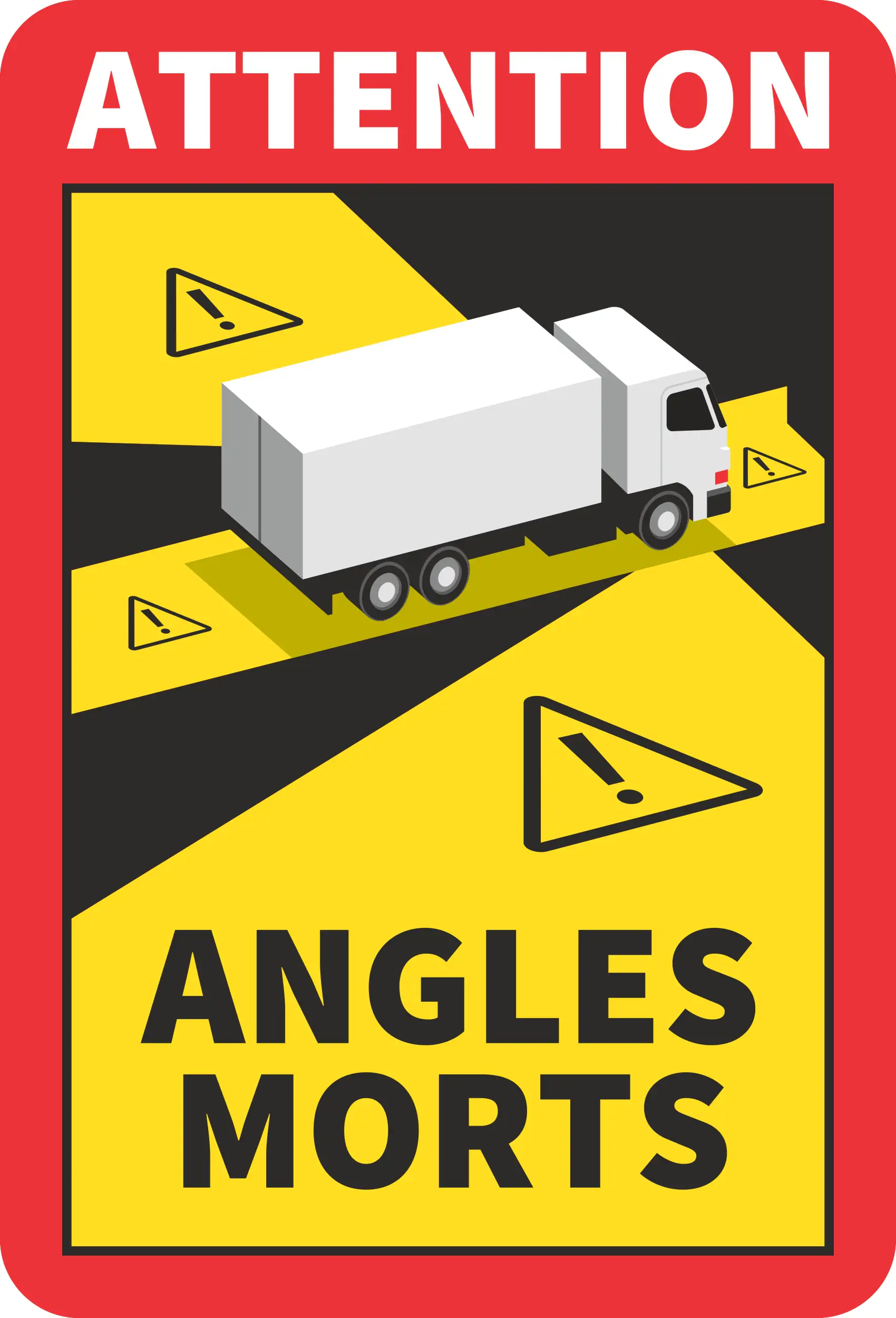 Hermann Schütz Aufkleber Angles Morts - Toter Winkel LKW französisch