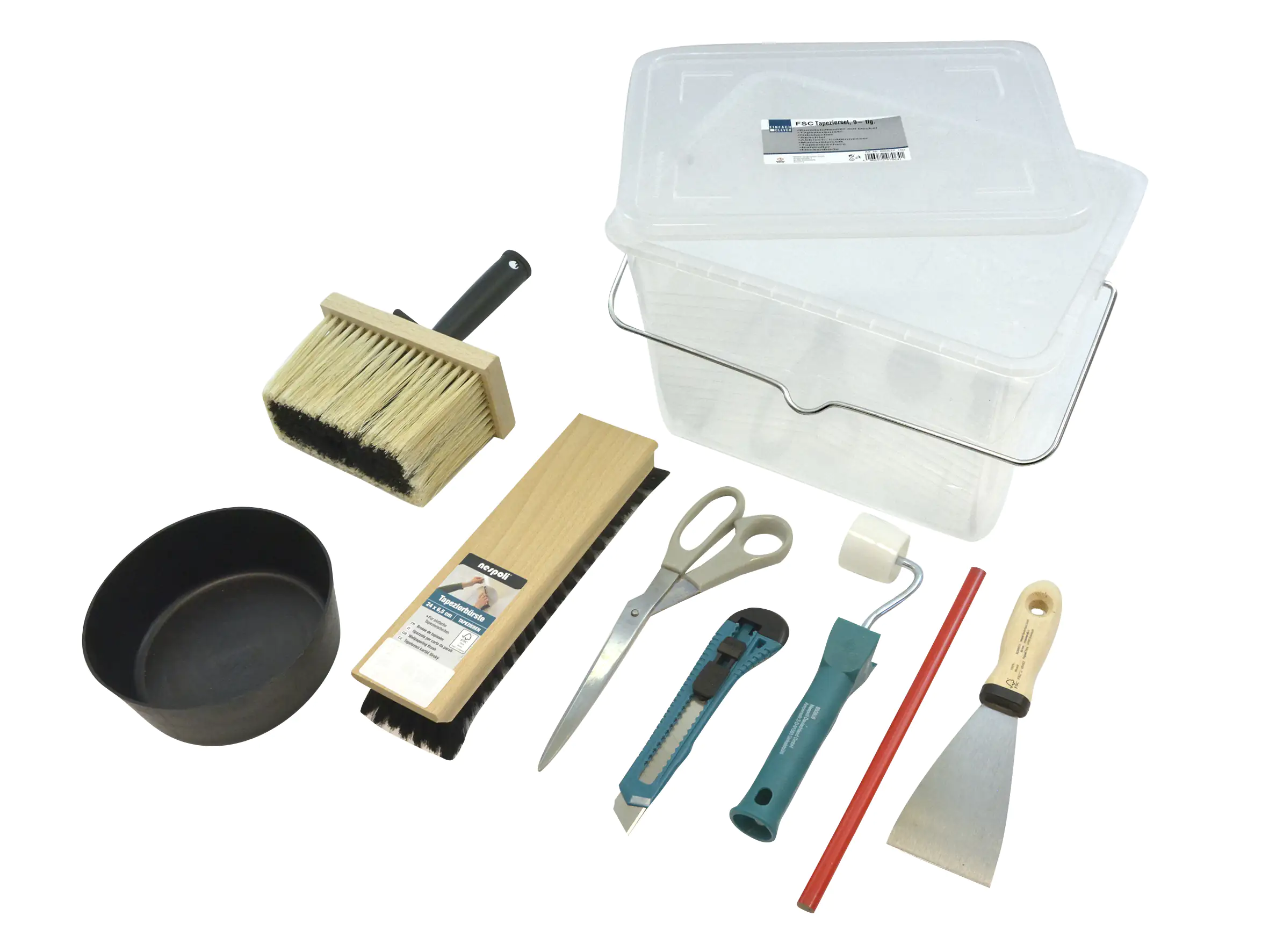 Nespoli Tapezier-Set 9-teilig im 8 L-Eimer