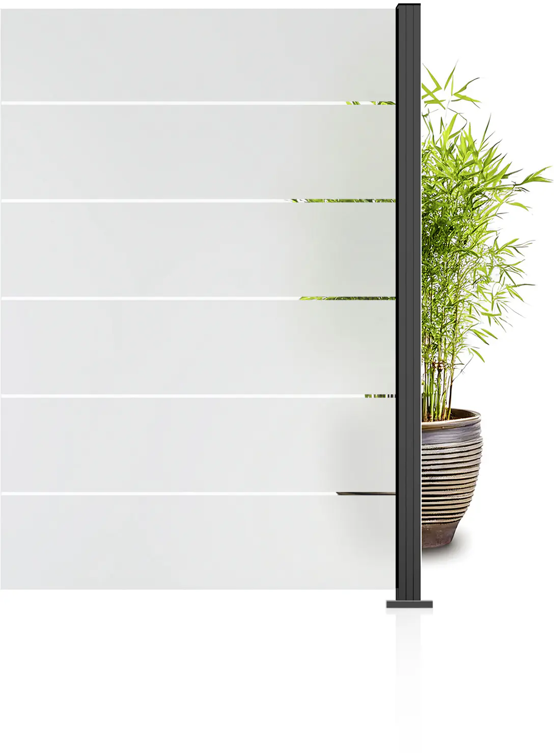 Ambiente Glaszaun Erweiterungsset Klarglas mit Siebdruck 187 x 124,2 cm anthrazit