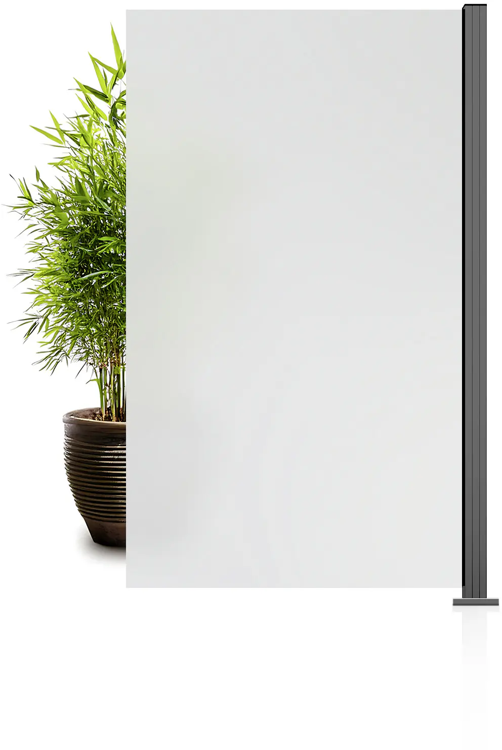 Ambiente Glaszaun Erweiterungsset Klarglas mit Siebdruck 187 x 107,2 cm grau