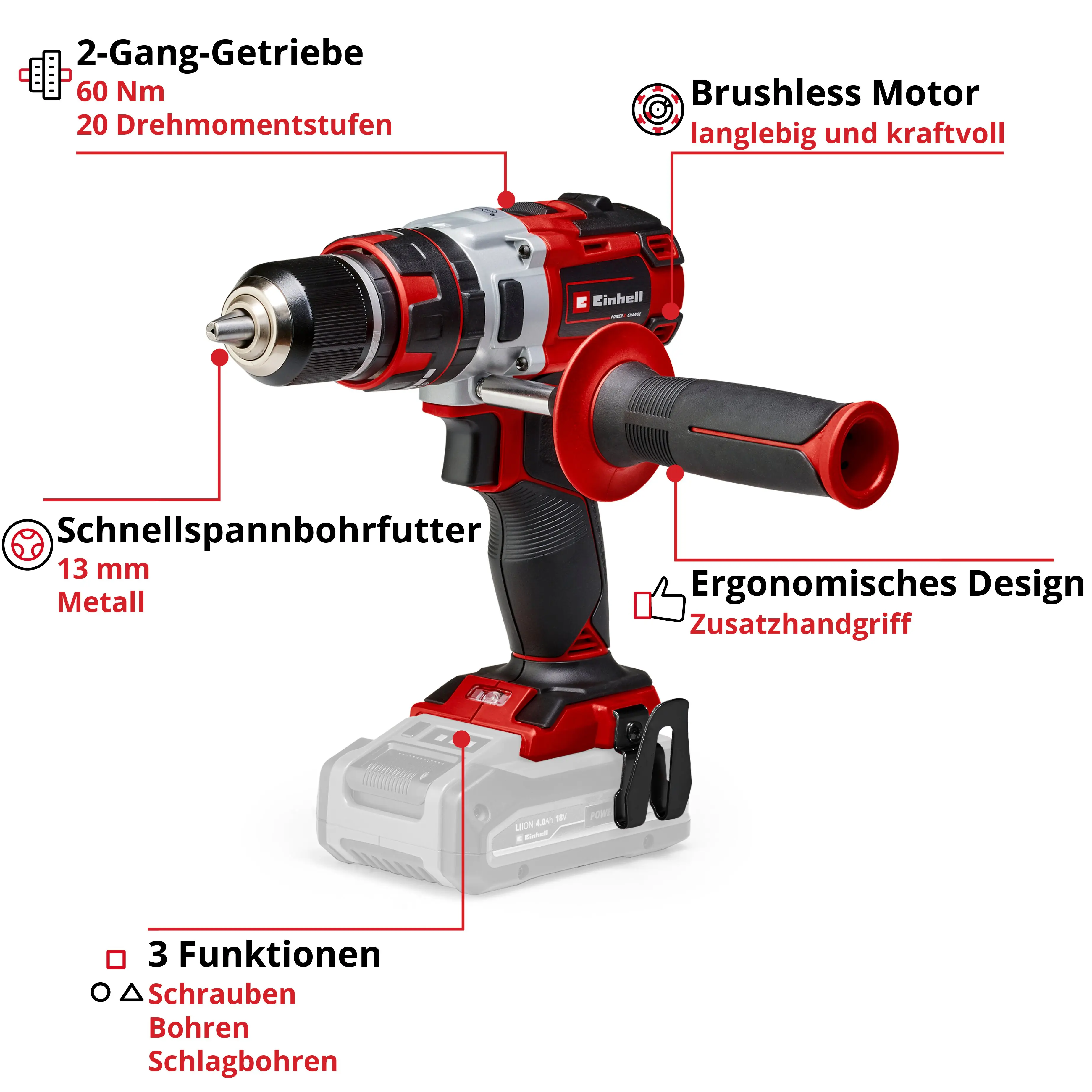 Einhell Professional Akku-Schlagbohrschrauber TP-CD 18 Li-i Brushless-Solo