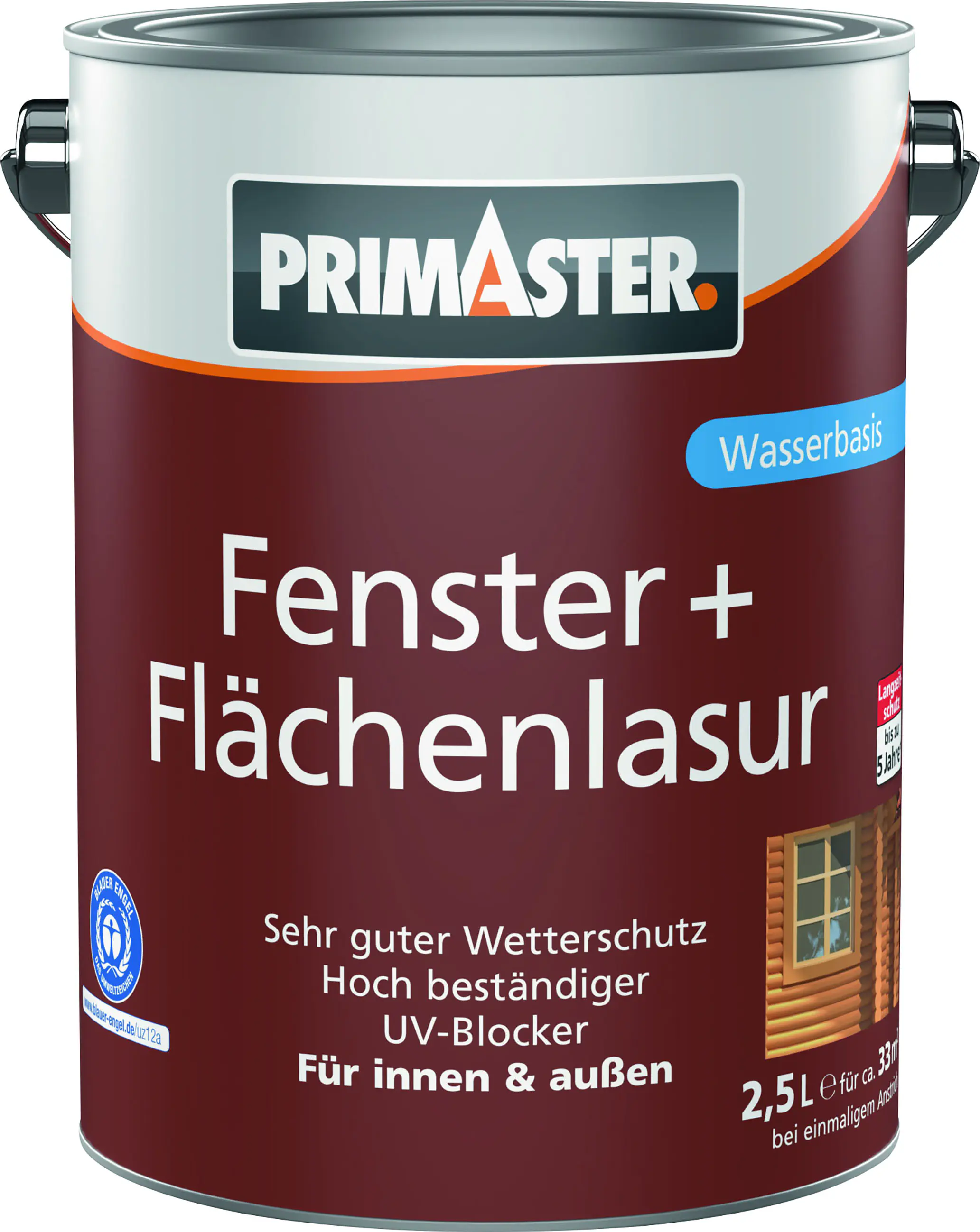 Primaster Fenster + Flächenlasur 2,5 L grau 