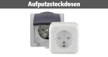 Aufputzsteckdosen.