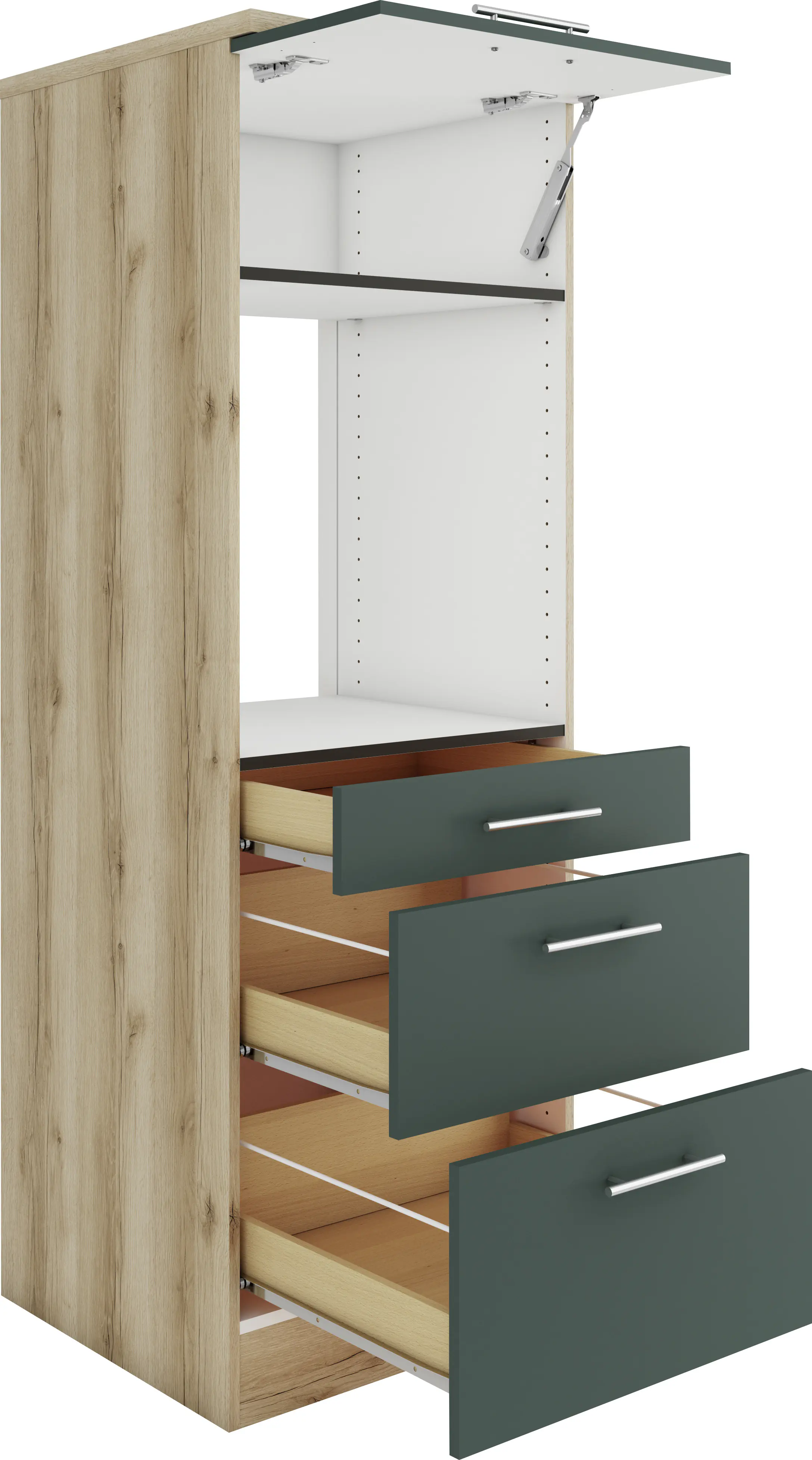 Optifit Midischrank Savona 405 steingrün/eiche 60 cm