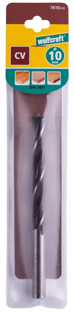 Wolfcraft Holzspiralbohrer CV 7610010 Ø 10 mm Rundschaft