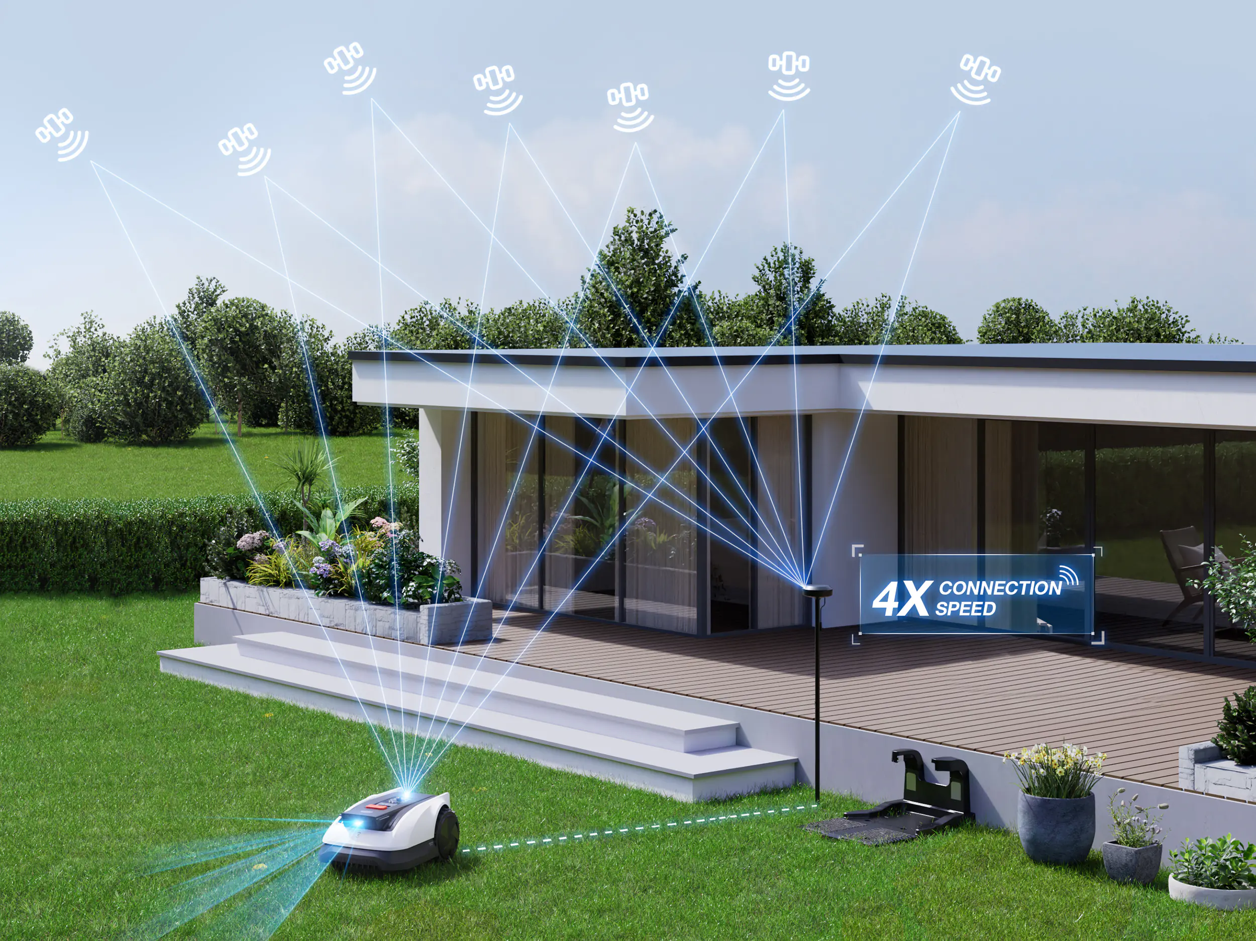 Ecovacs Mähroboter GOAT O800 RTK - 22 cm Schnittbreite inkl. Ladestation & Garage