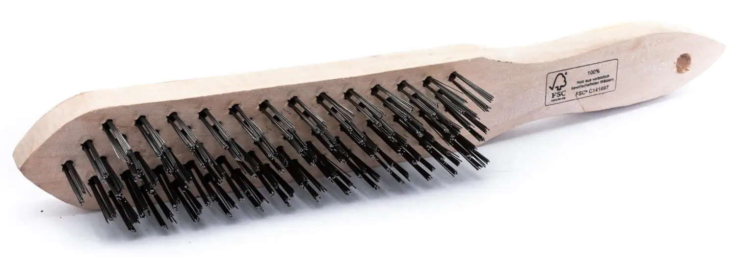 TrendLine Drahtbürste Stahl 5-reihig Holzgriff