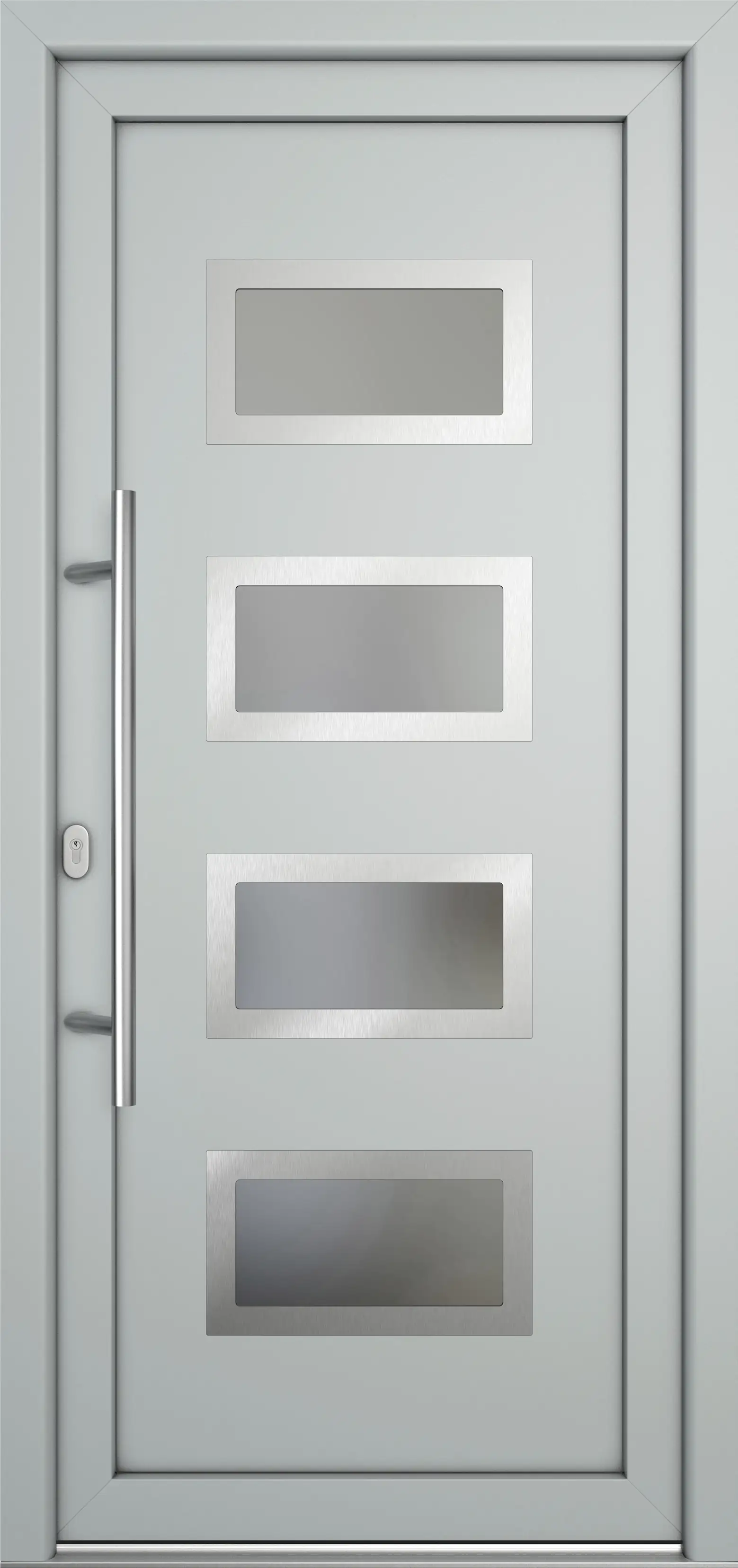 Meeth Haustür Signum Pro PVC Modell 92 98 x 208 cm DIN Links weiß/lichtgrau