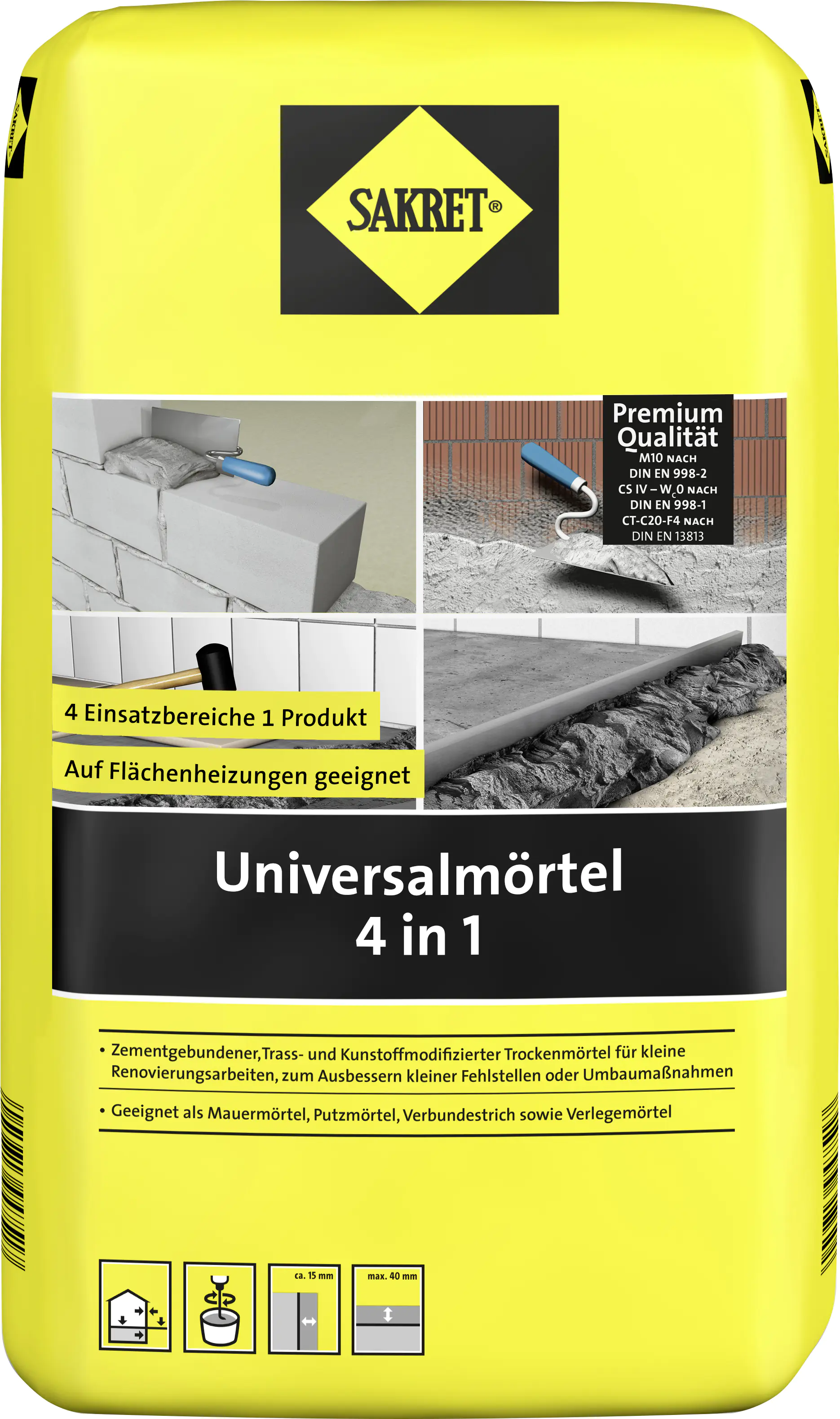 SAKRET Universalmörtel 4in1 25 kg Sack grau-beige