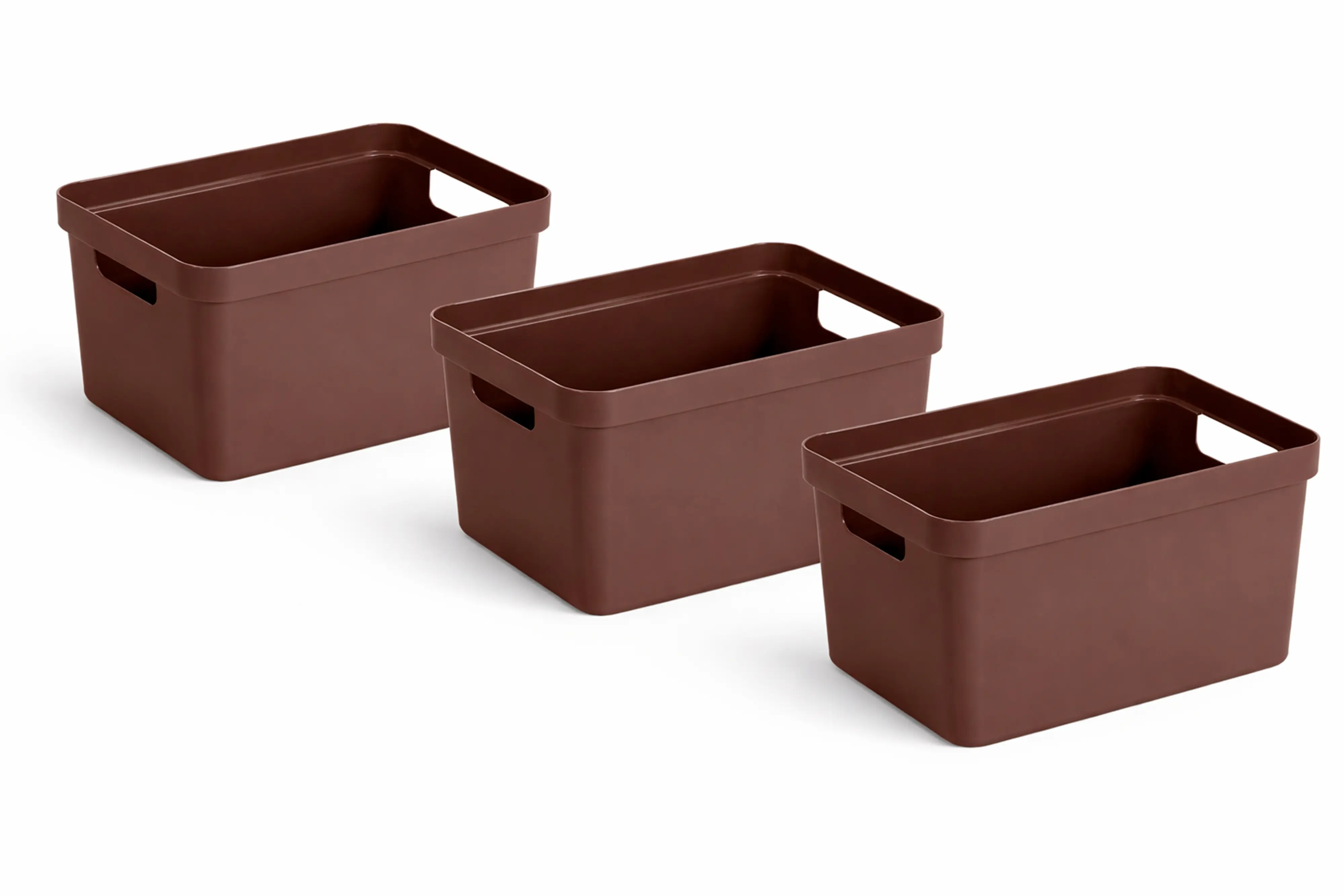 Sunware Aufbewahrungsbox Sigma Home mit Griffen 35 x 24,6 cm 18 L schoko 3er Set