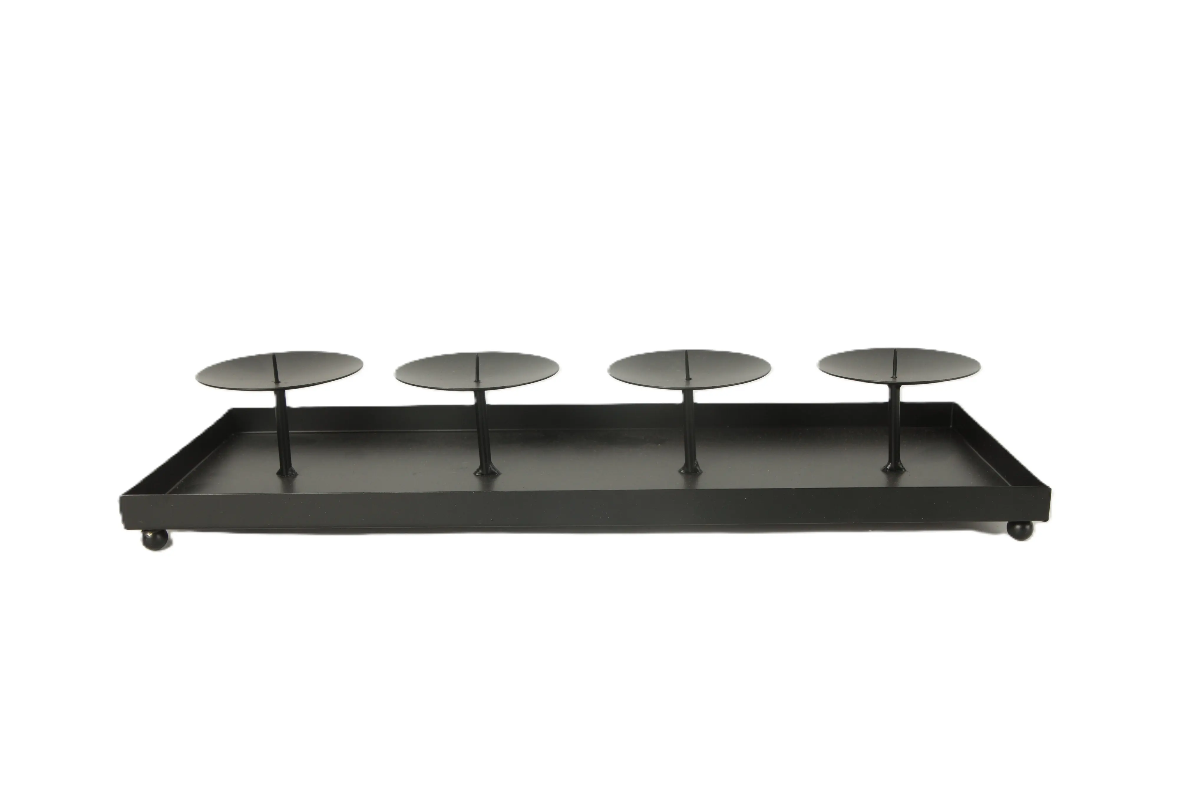 TrendLine Kerzenhalter für 4 Kerzen Metall 40 x 15 x 6,5 cm schwarz