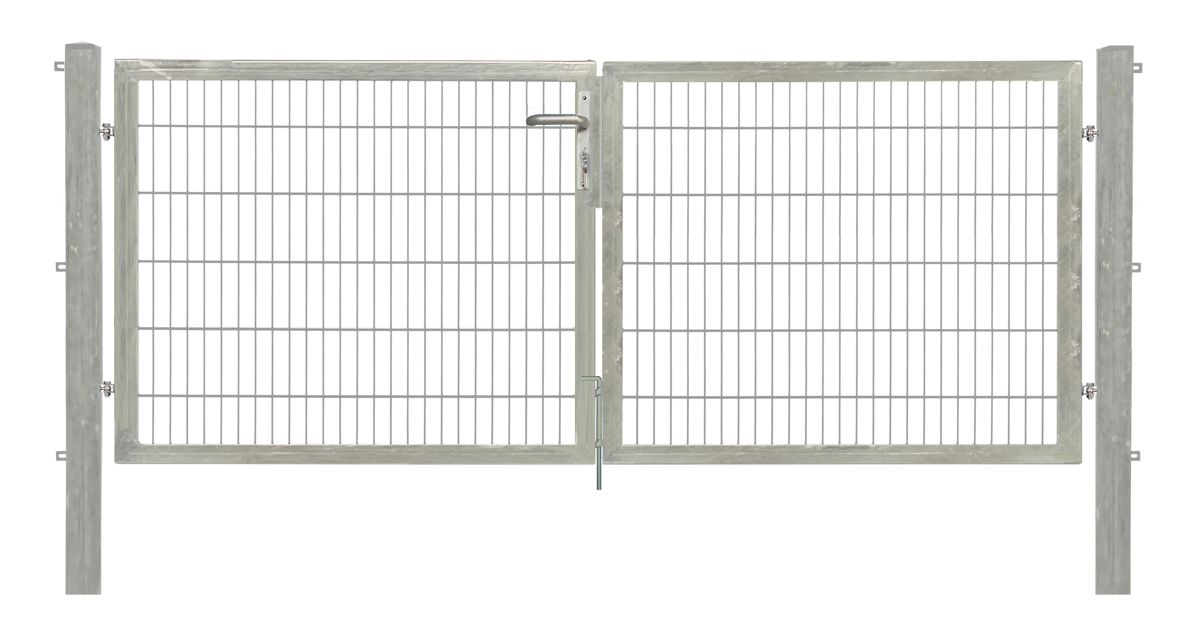Floraworld Gartentor doppelflügelig Premium inkl. 2 Pfosten 300 x 120 cm feuerverzinkt