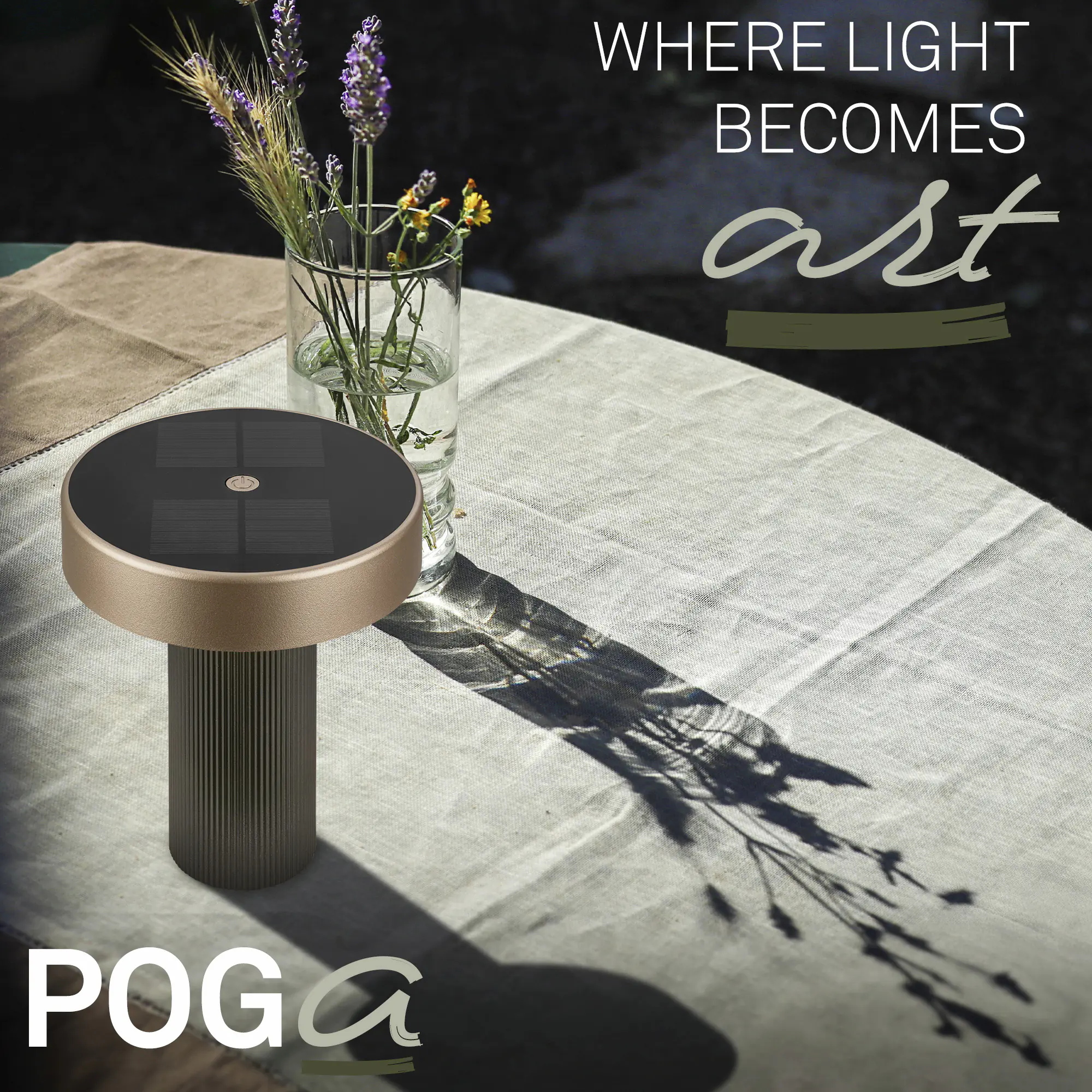 Briloner LED Solar-Tischleuchte Poga Ø 16 x 20 cm warmweiß anthrazit-bronze dimmbar