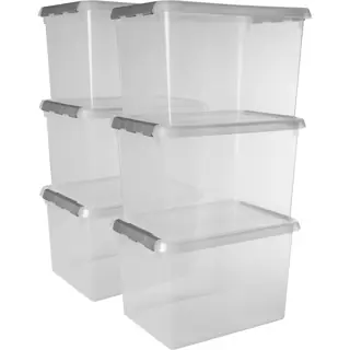 Sunware Aufbewahrungsbox Comfort-Line mit Deckel 40 x 30 cm 22 L transparent 6er Set