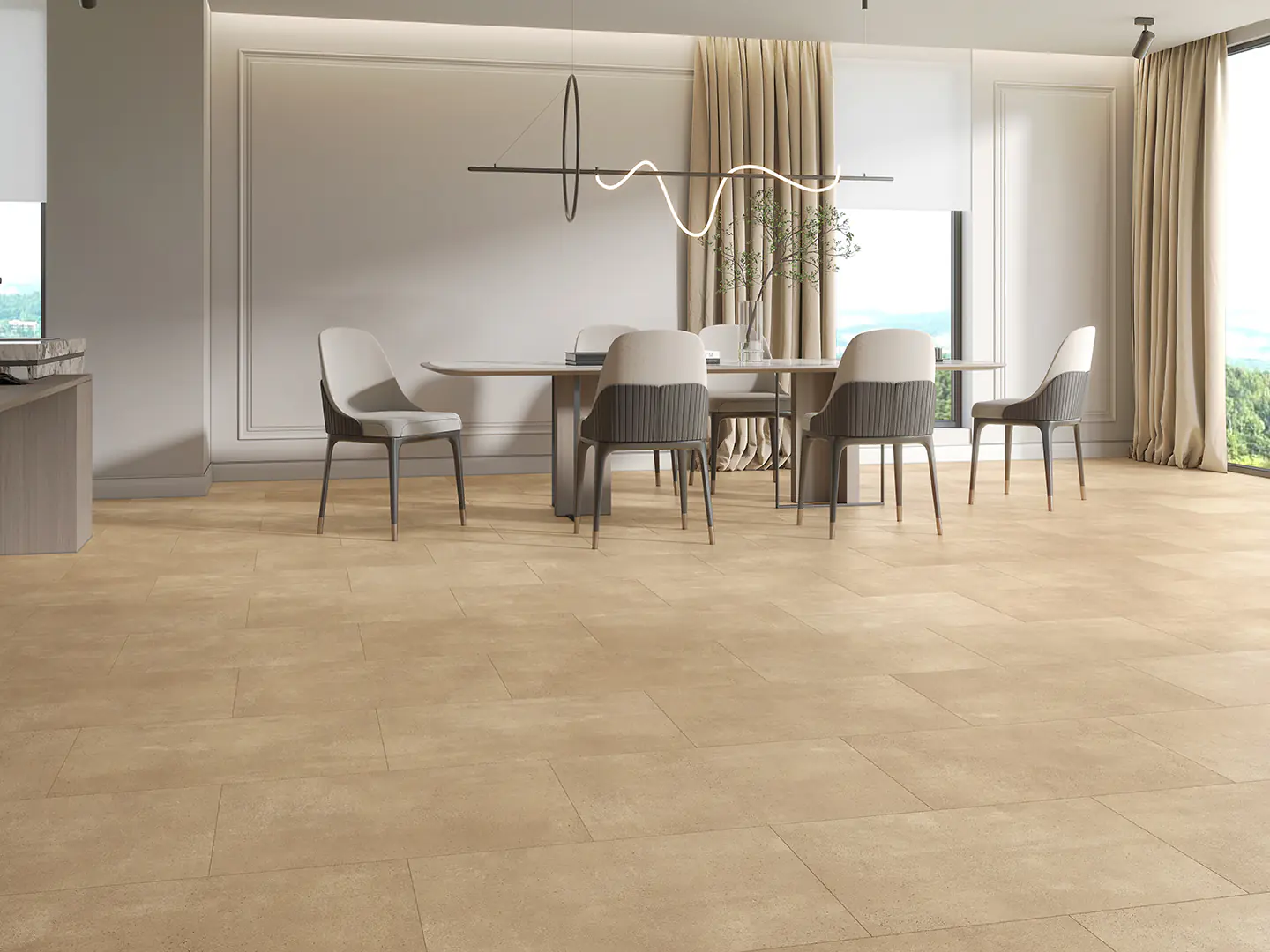 Classen Designboden Fliese HydroClick mit Trittschalldämmung beige