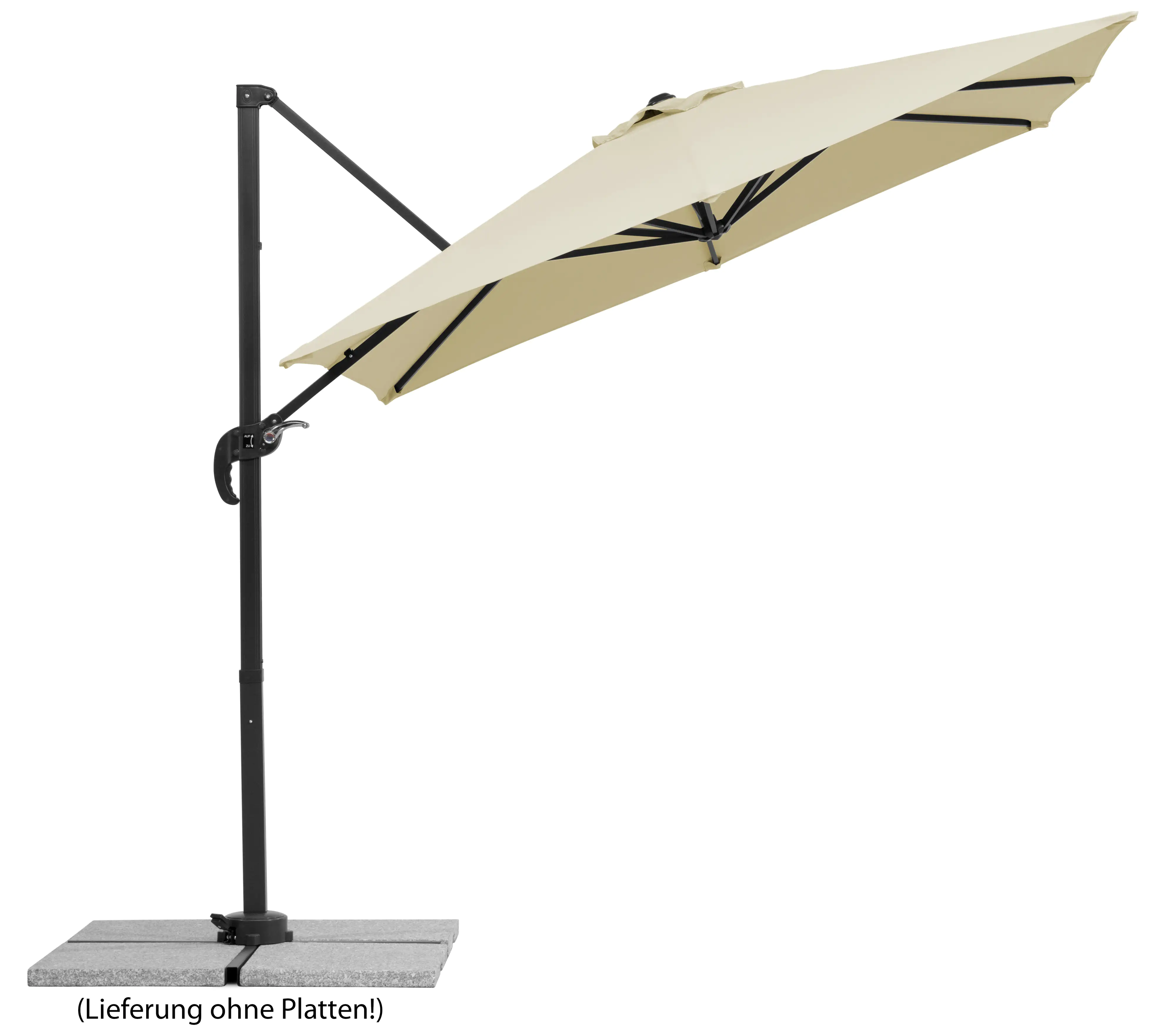 Schneider Sonnenschirm Rhodos Junior natur 230 x 230 cm inkl. Sonnenschirmhülle