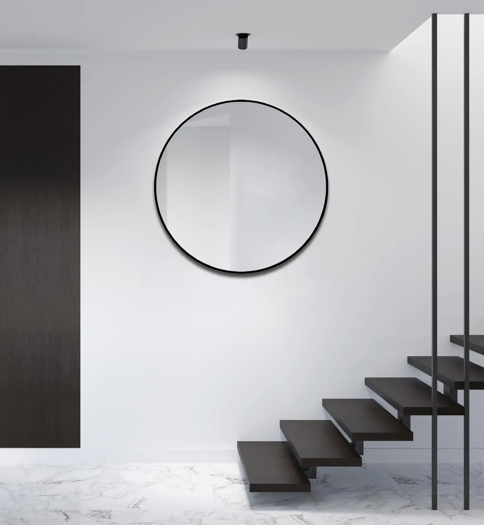 DSK Design Spiegel Silver Globo Ø100 cm, schwarz