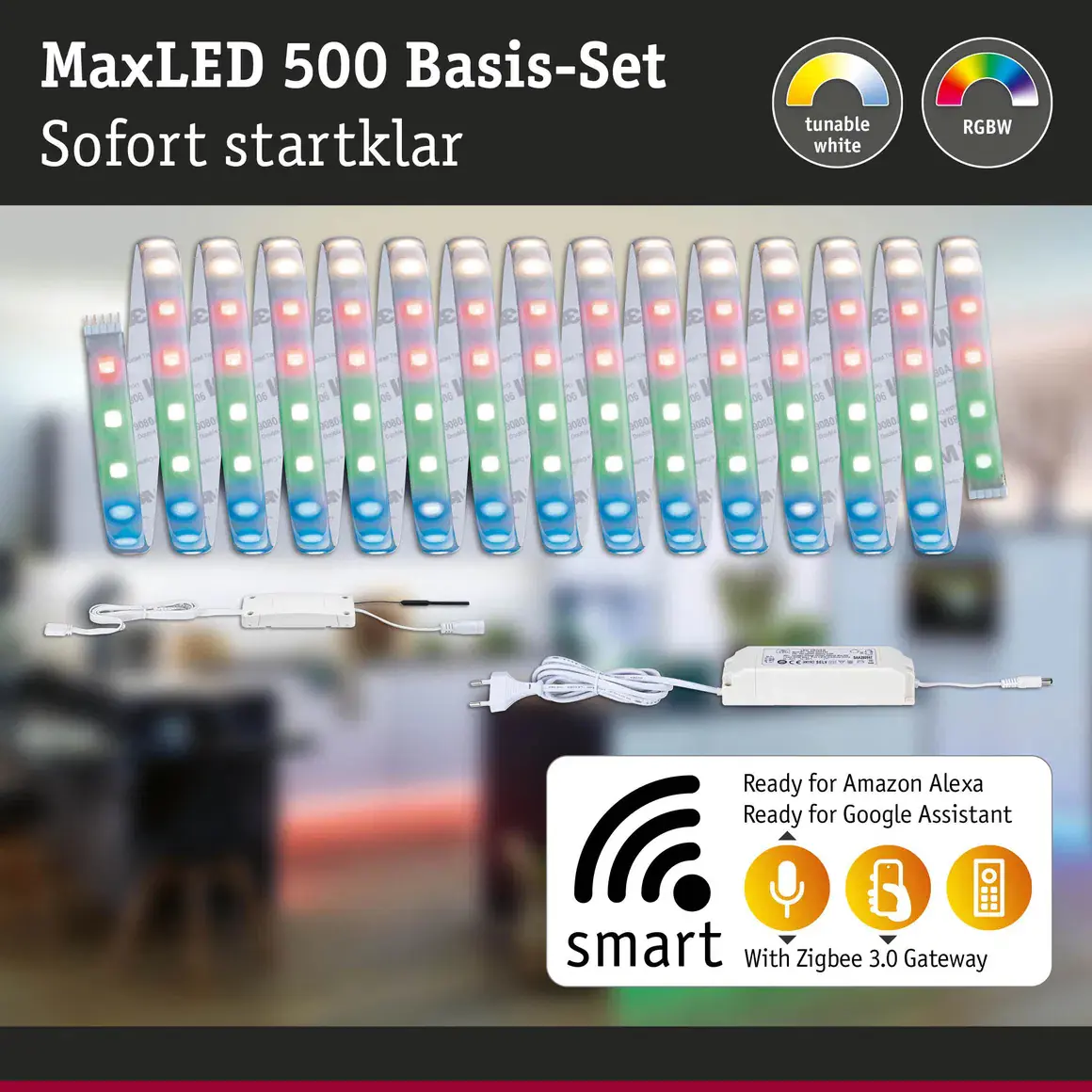 Paulmann LED-Streifen Set ZigBee MaxLED 5 m 33 W RGBW silber dimmbar