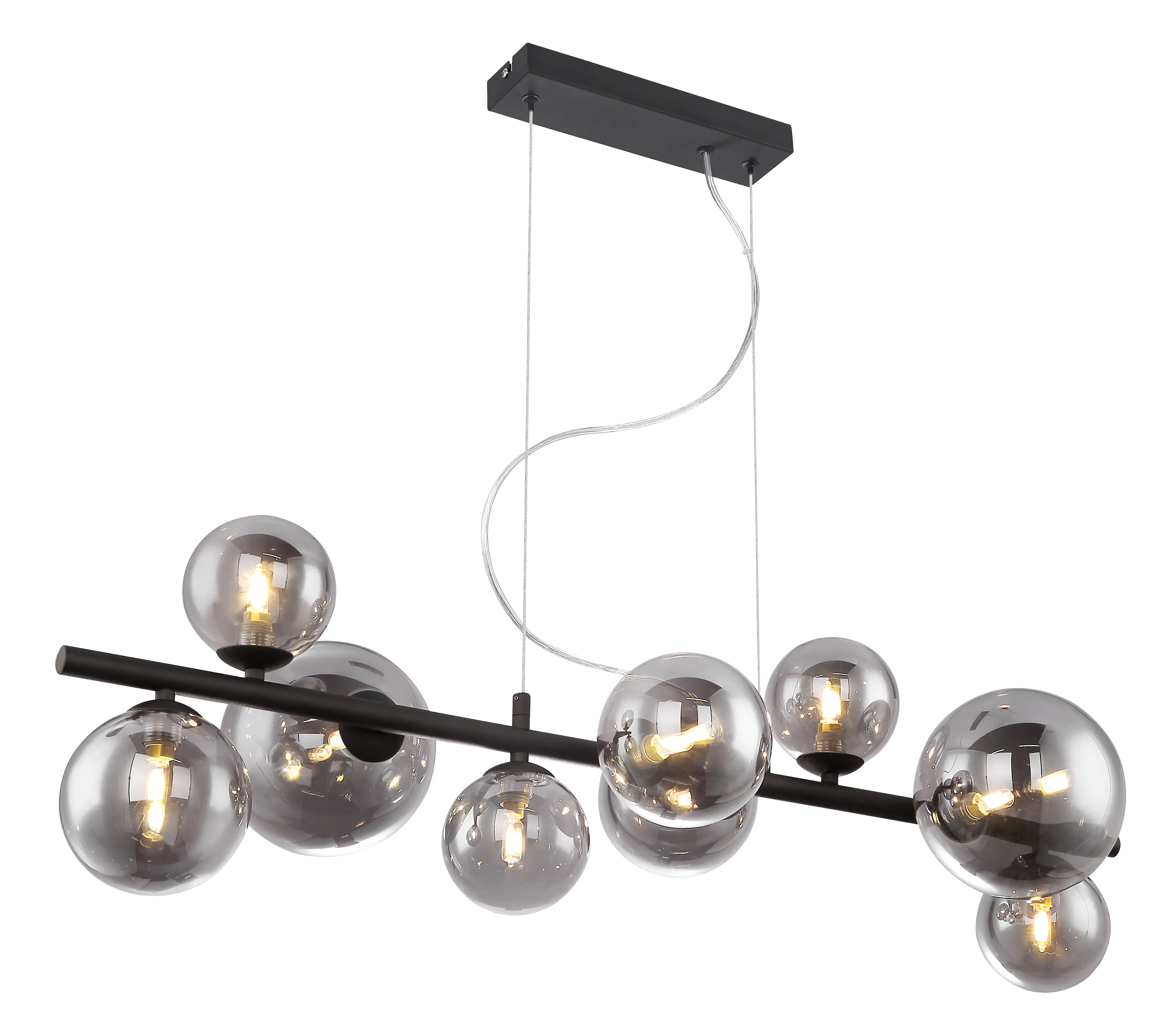 Globo 9er Hängeleuchte Riha schwarz 86 x 36 cm 9 x G9 LED, 3 W
