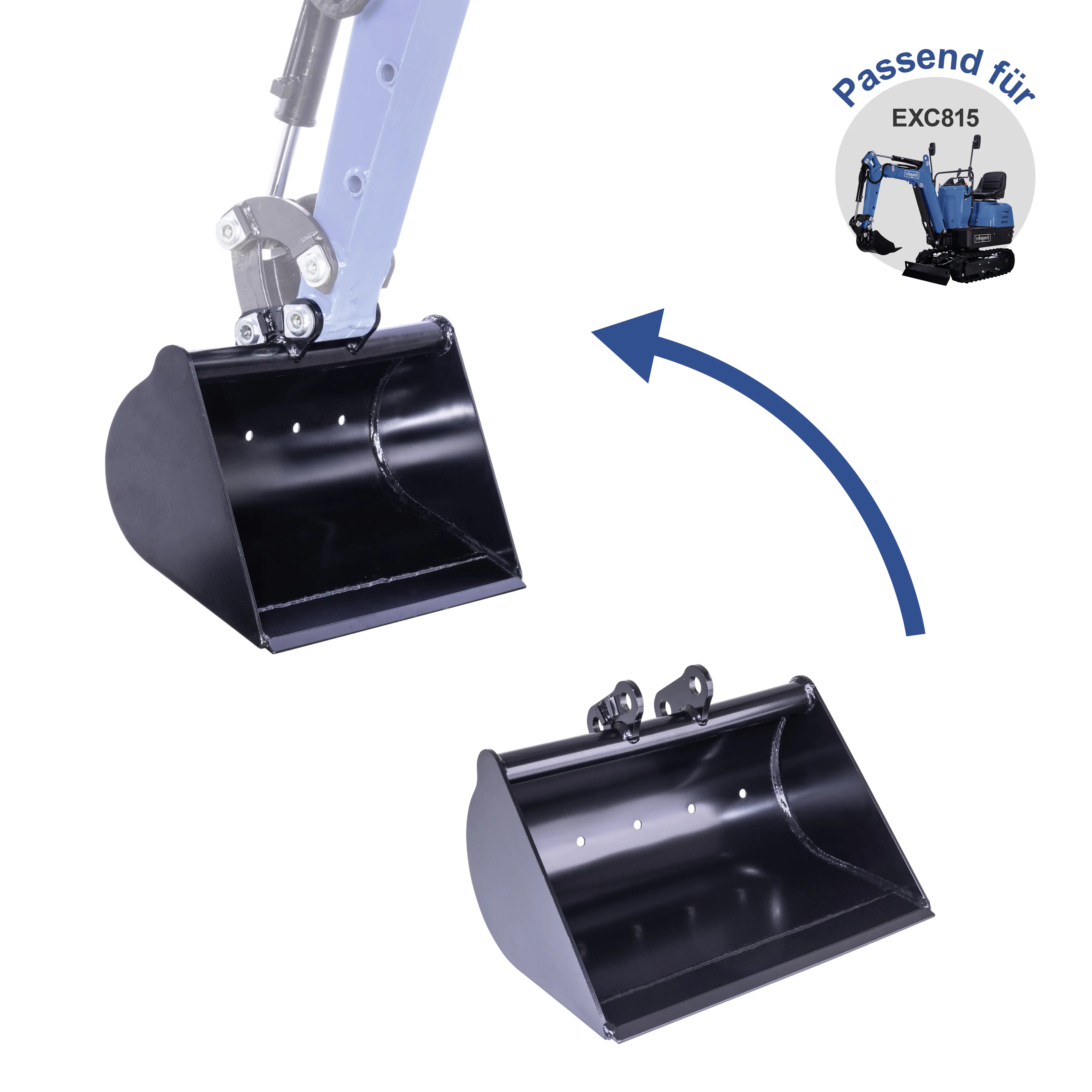 Scheppach Mini-Bagger EXC815 XXL Set inkl. Zubehör 69 cm Spurbreite