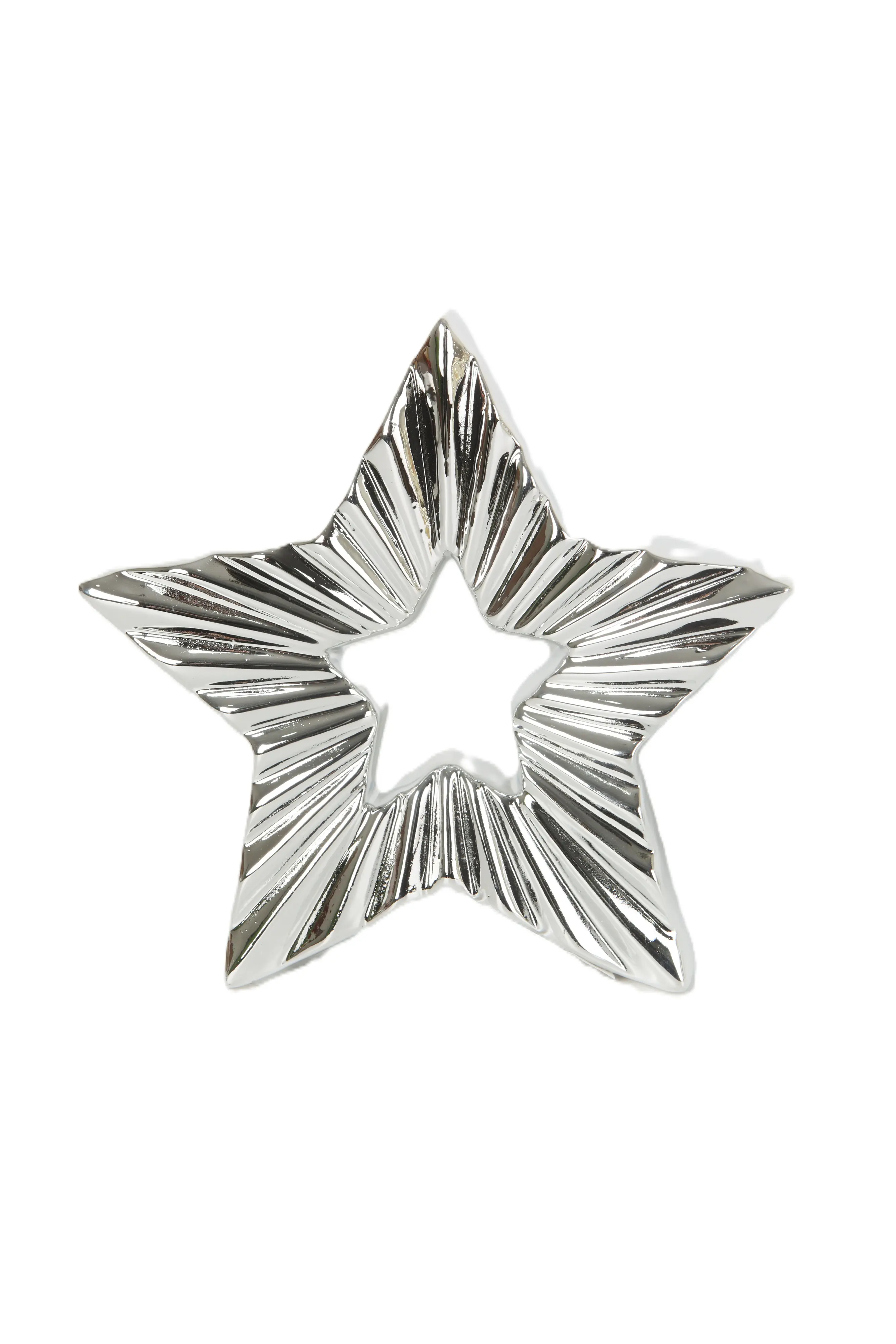 TrendLine Deko Stern Keramik 20 x 4 x 19 cm silber