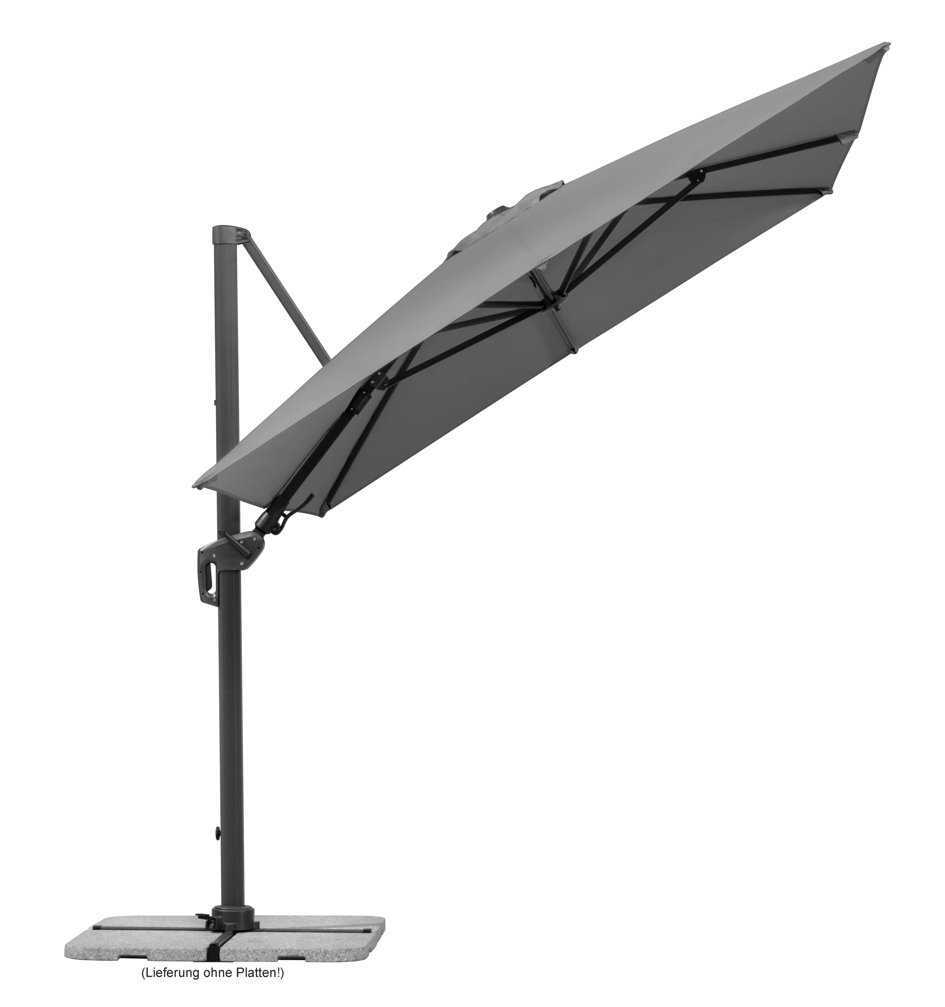 Schneider Ampelschirm Rhodos Twist anthrazit 350 x 260 cm inkl. Sonnenschirmhülle