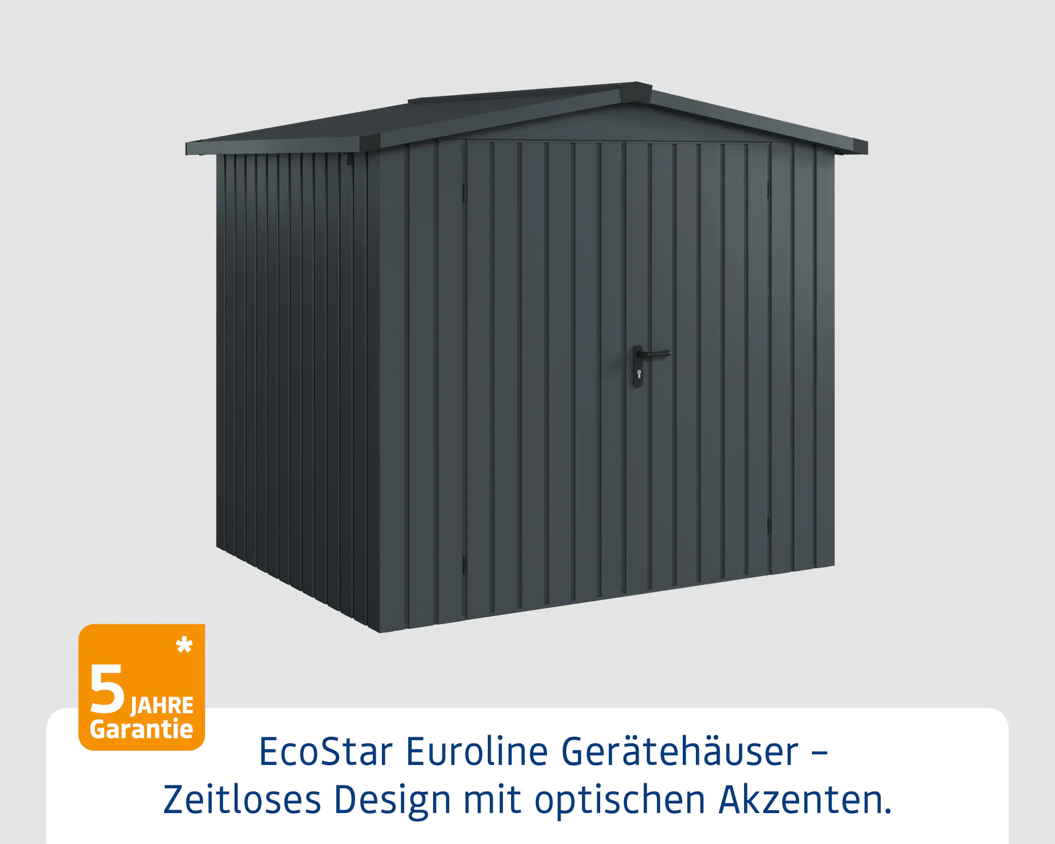 EcoStar Metallgerätehaus Euroline ESD4 anthrazit 214 x 166 cm 2-flg.
