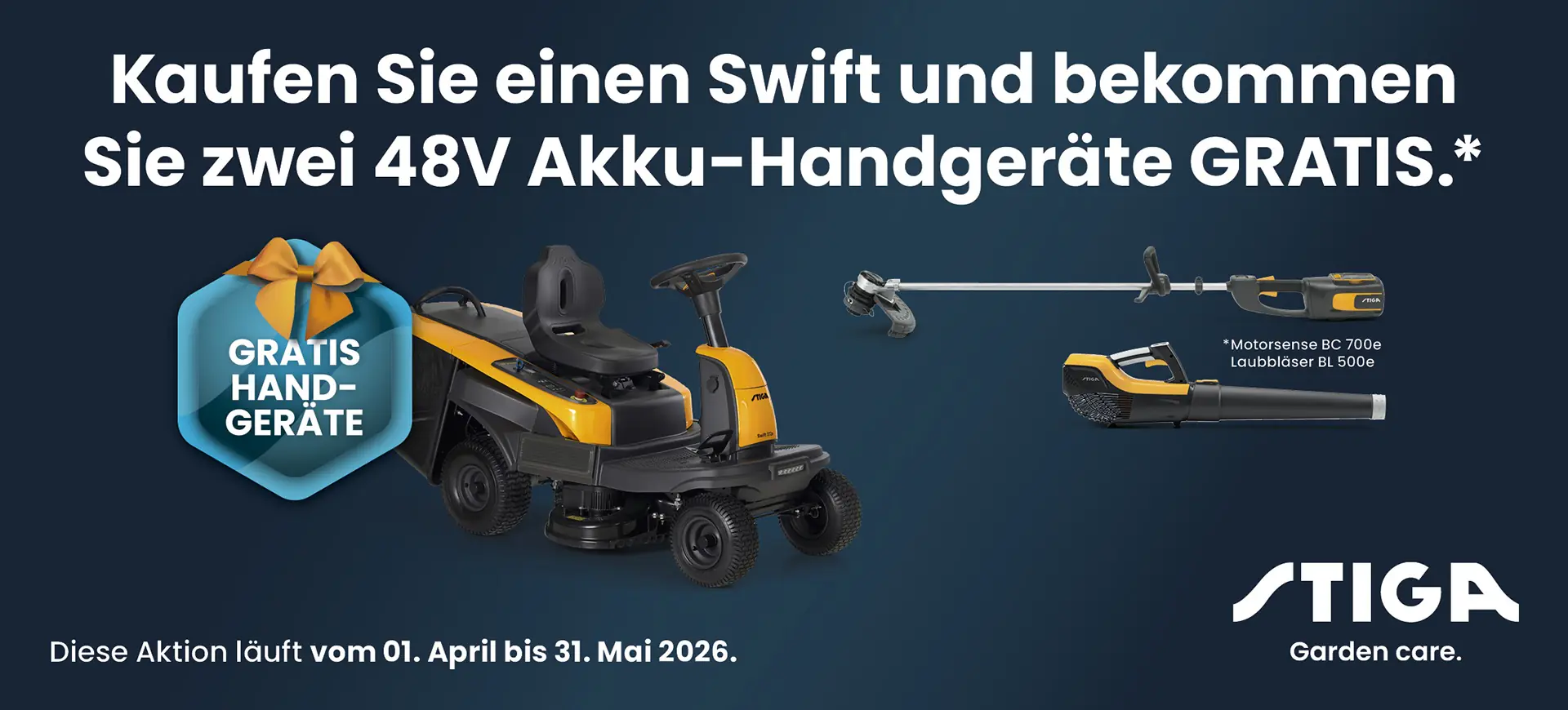 Stiga Akku-Rasentraktor Swift 372e  inkl. 4x5 Ah Akku (48 Volt)