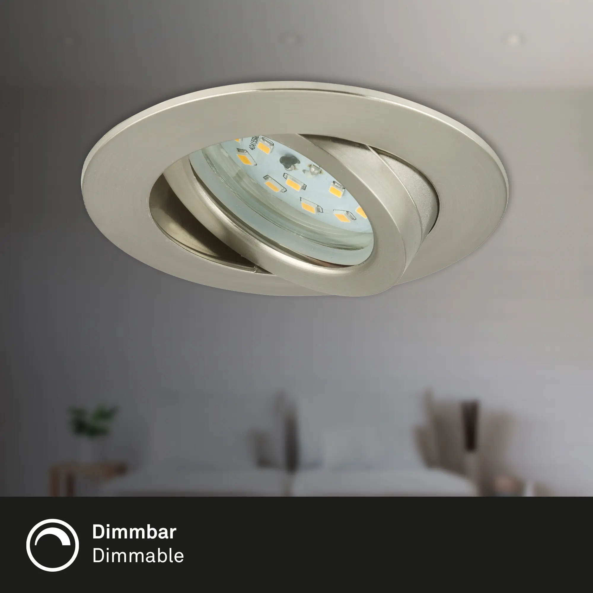 Briloner LED Einbauleuchten Attach 3er Pack, 5,5 W, warmweiß matt-nickel