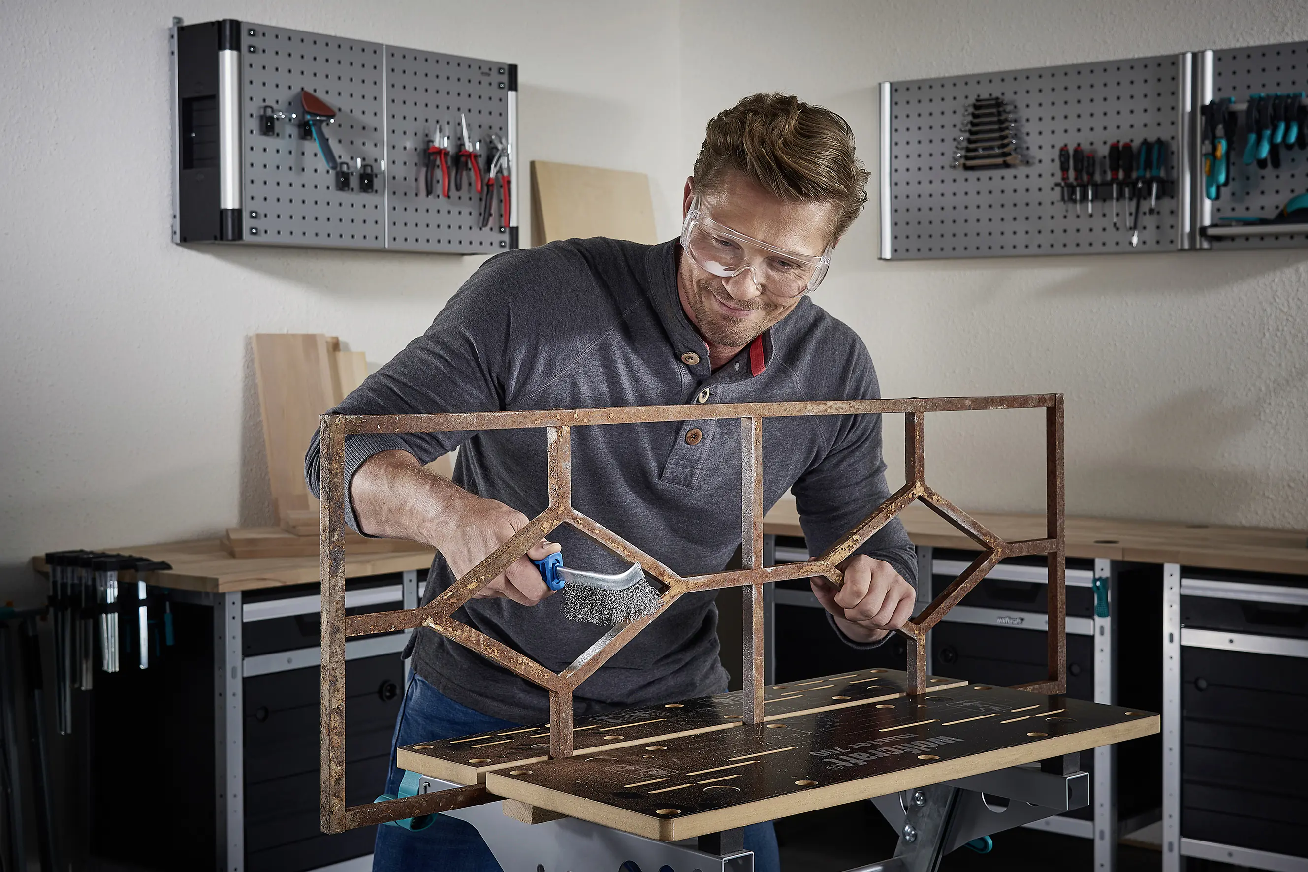Wolfcraft Handdrahtbürste Kunststoffgriff Stahl