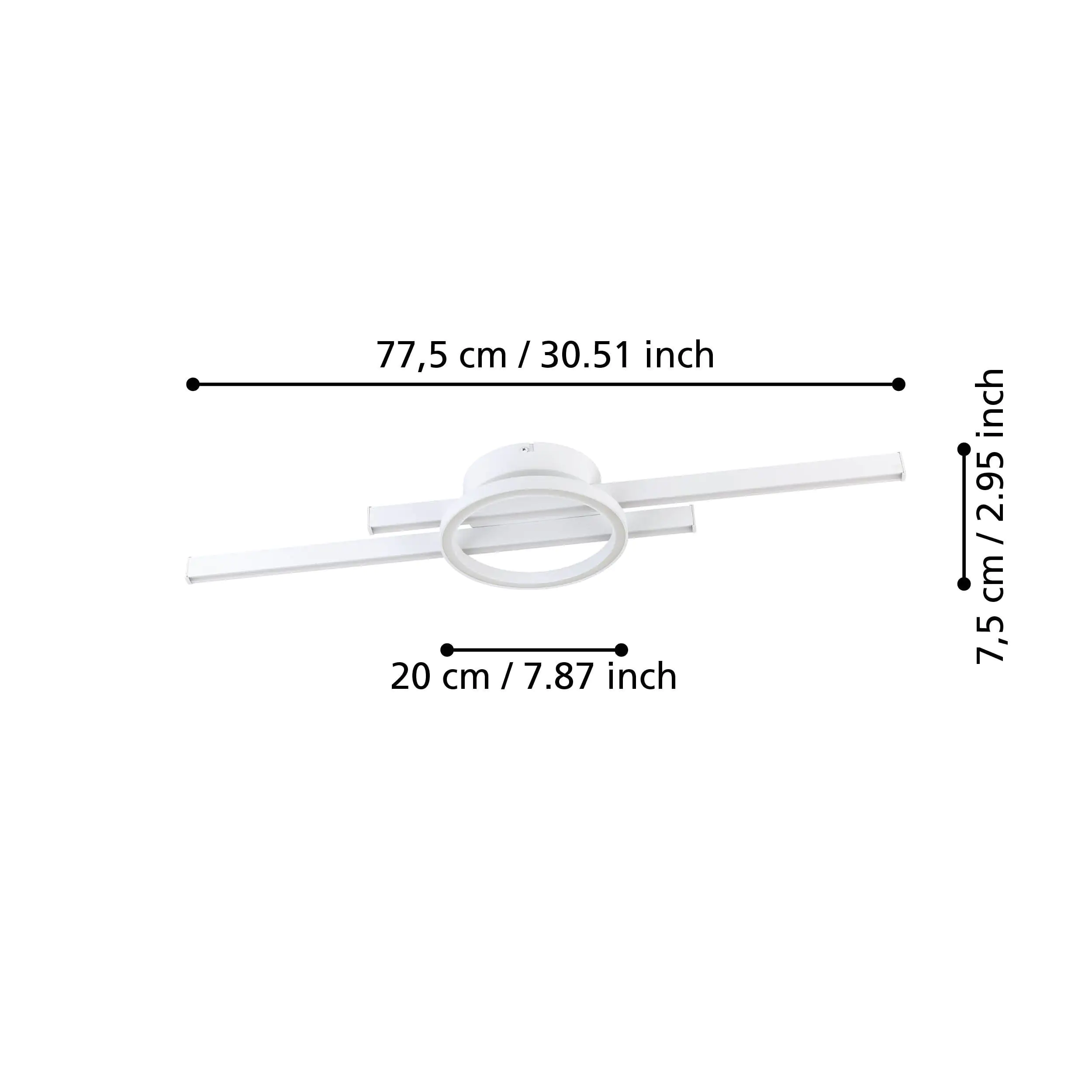 Eglo LED Deckenleuchte Amandolo weiß 77,5 x 20 cm