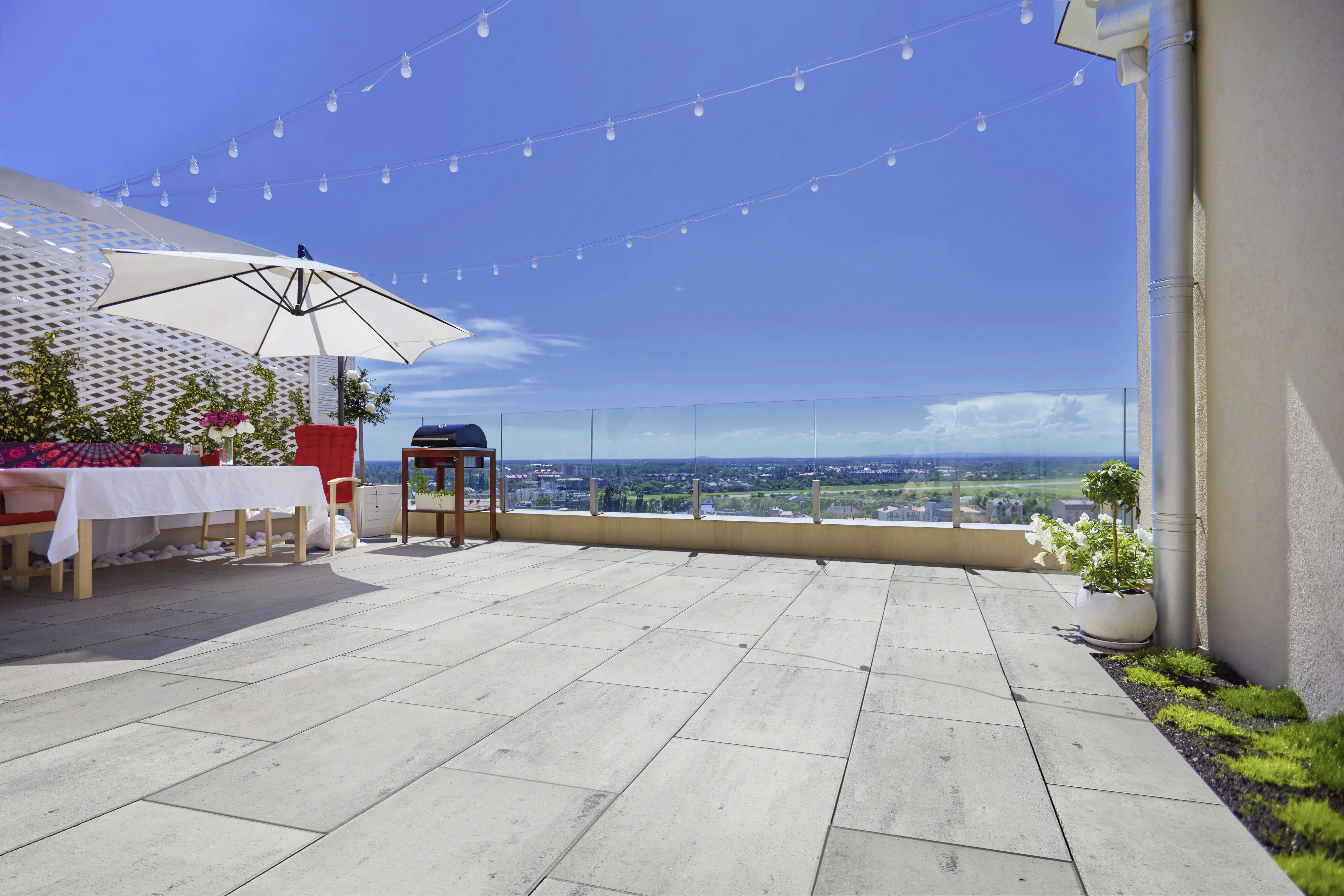 EHL Terrassenplatte Bellaria 80 x 40 x 5 cm weiß-anthrazit-nuanciert