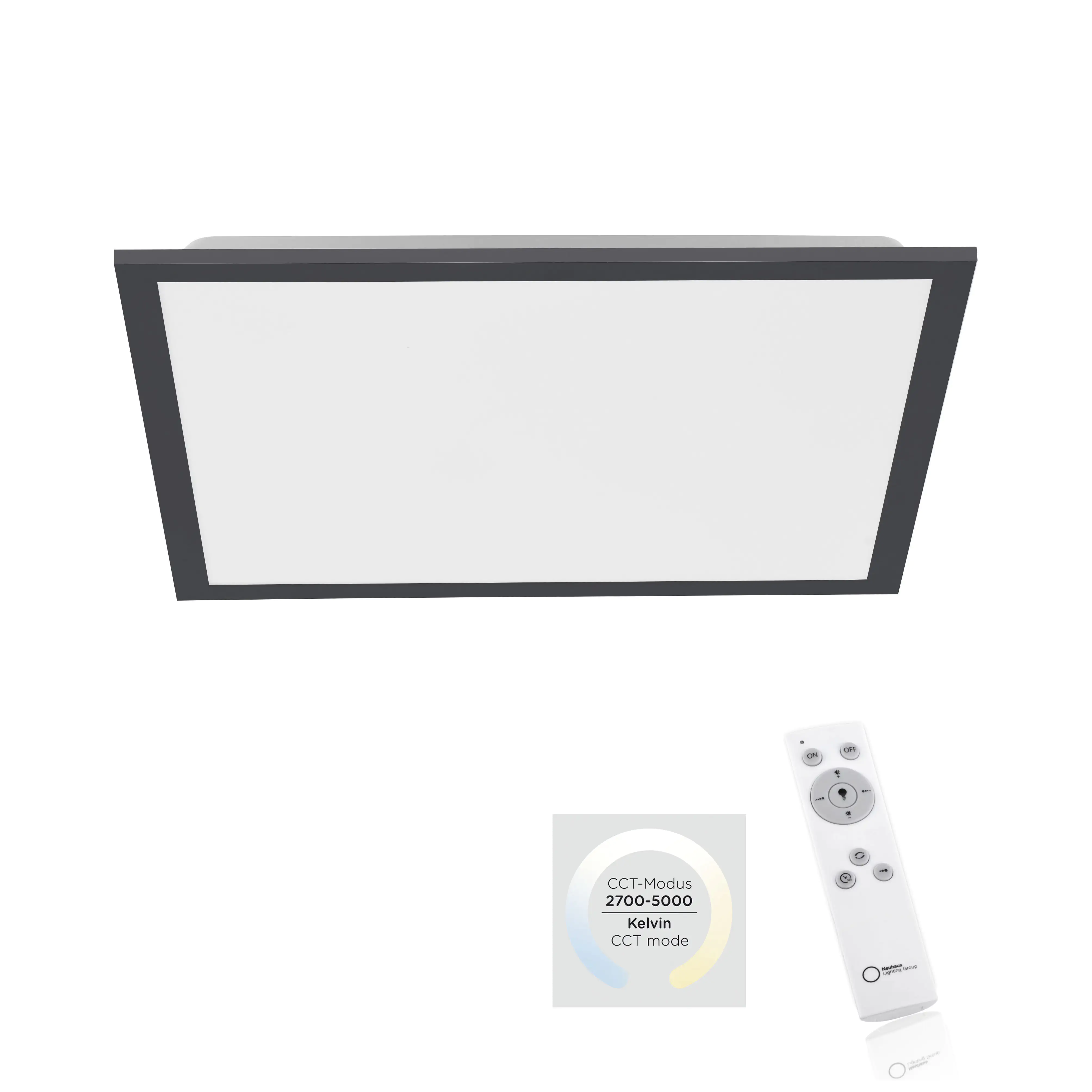JustLight CCT LED Deckenleuchte Flat 28 W dimmbar 45,5 x 45,5 cm