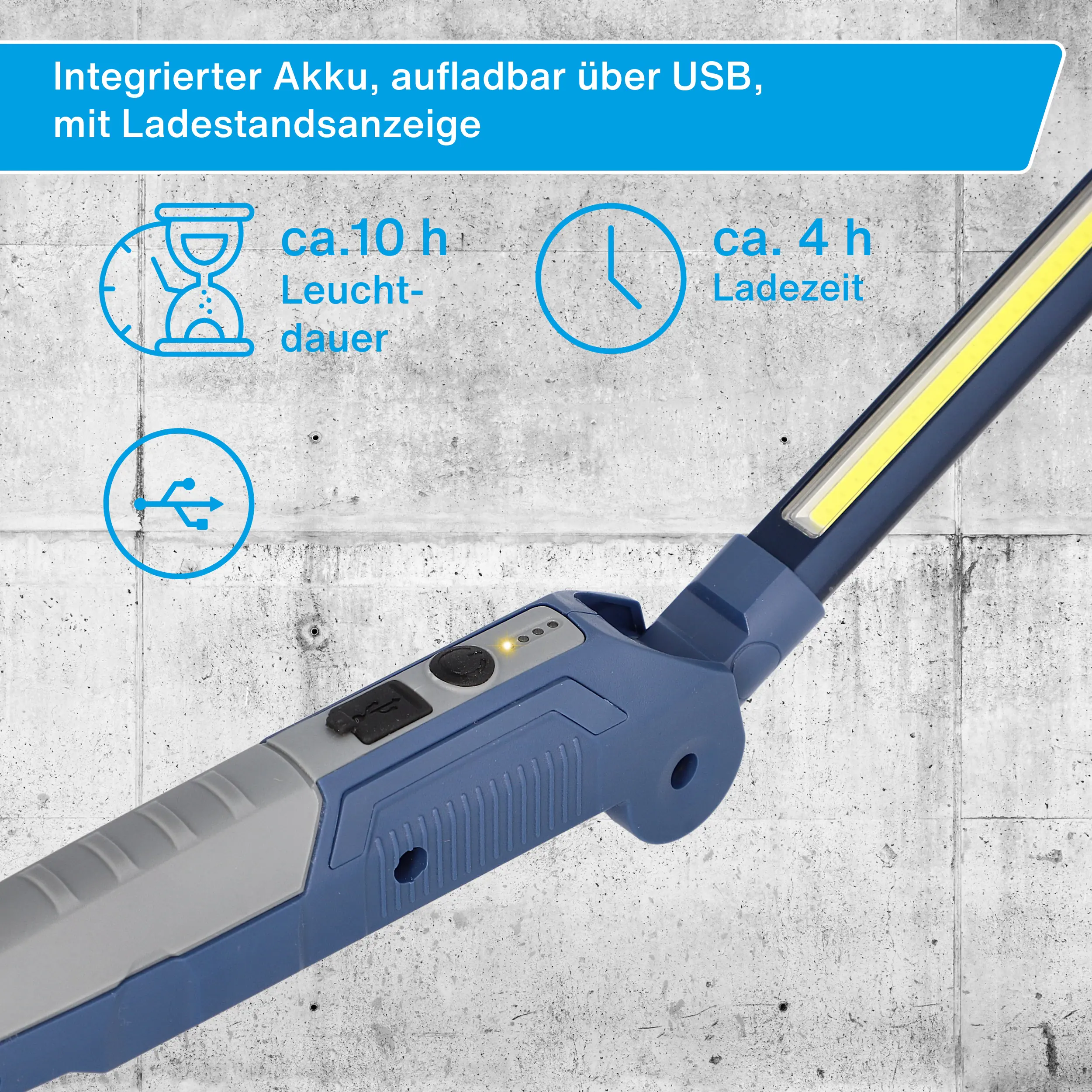 Cartrend LED-Stableuchte mit Magnetfuß 500 Lumen
