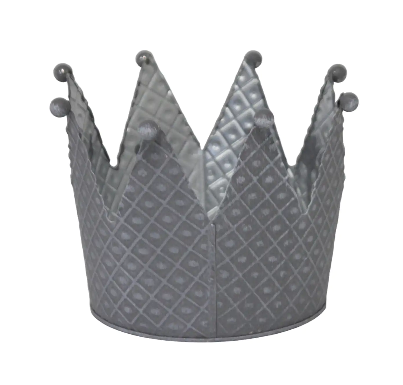 Pflanzgefäß Krone M Zink 11 x 16 x 16 cm grau