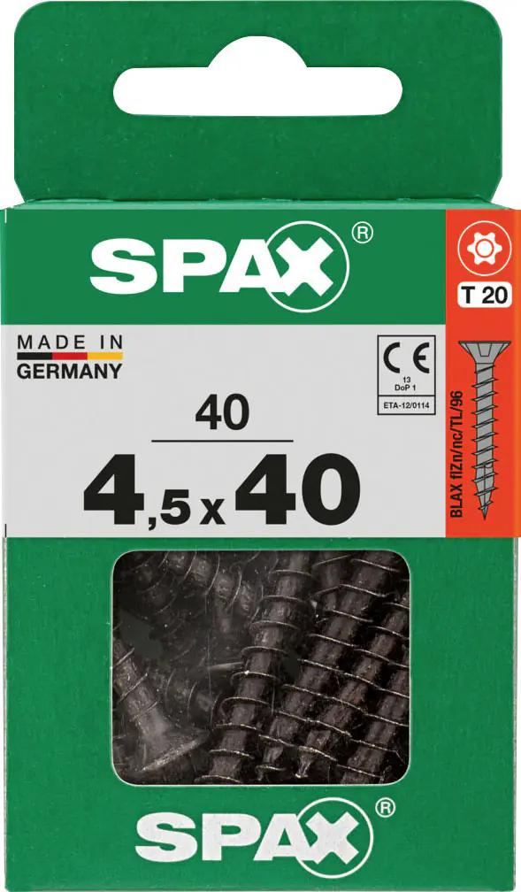 Spax Universalschrauben 4,5 x 40 mm T20 Vollgewinde - 40 Stk. 