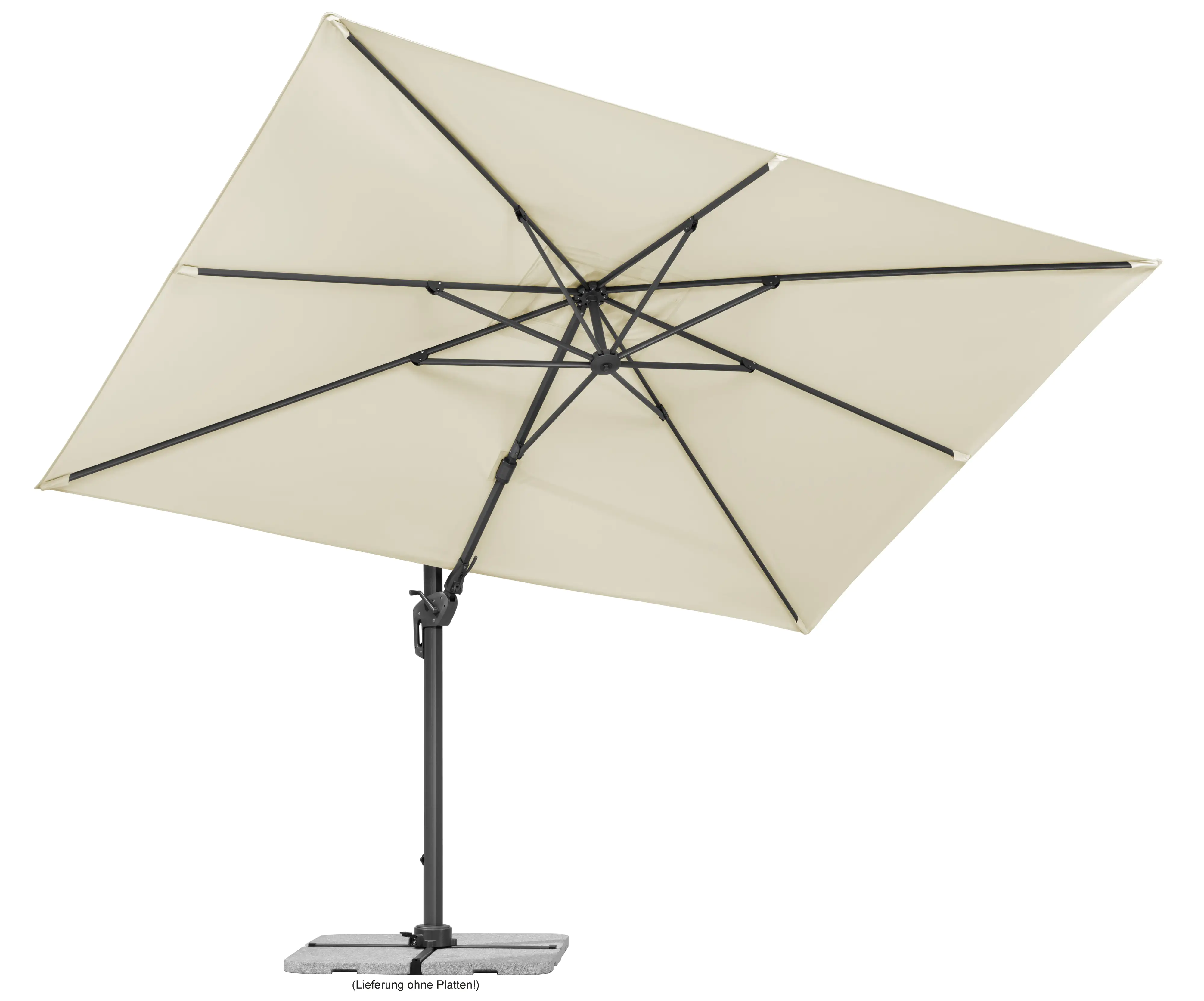 Schneider Ampelschirm Rhodos Twist natur 350 x 260 cm inkl. Sonnenschirmhülle